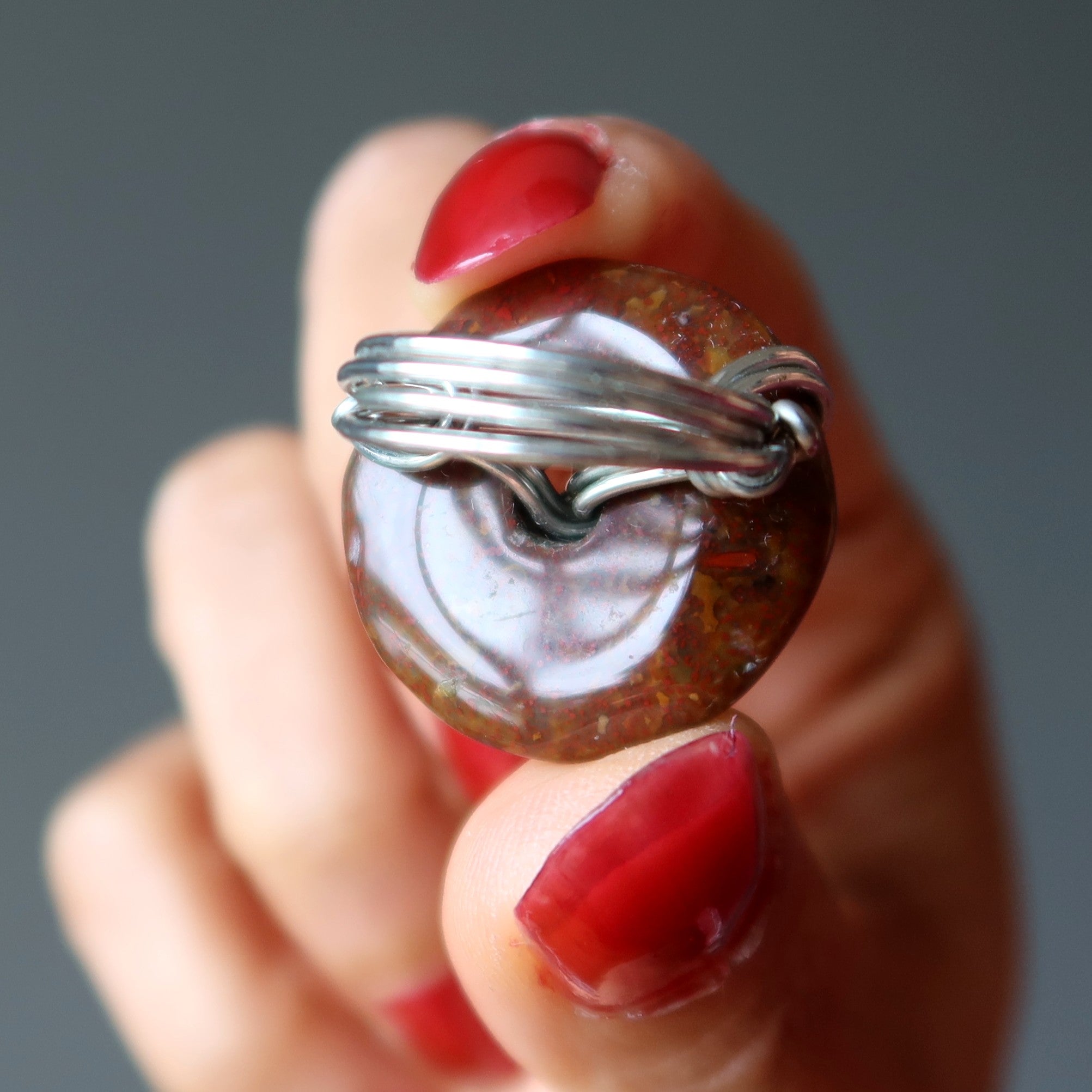Red Jasper Ring Embrace Yourself Silver Size 4.25