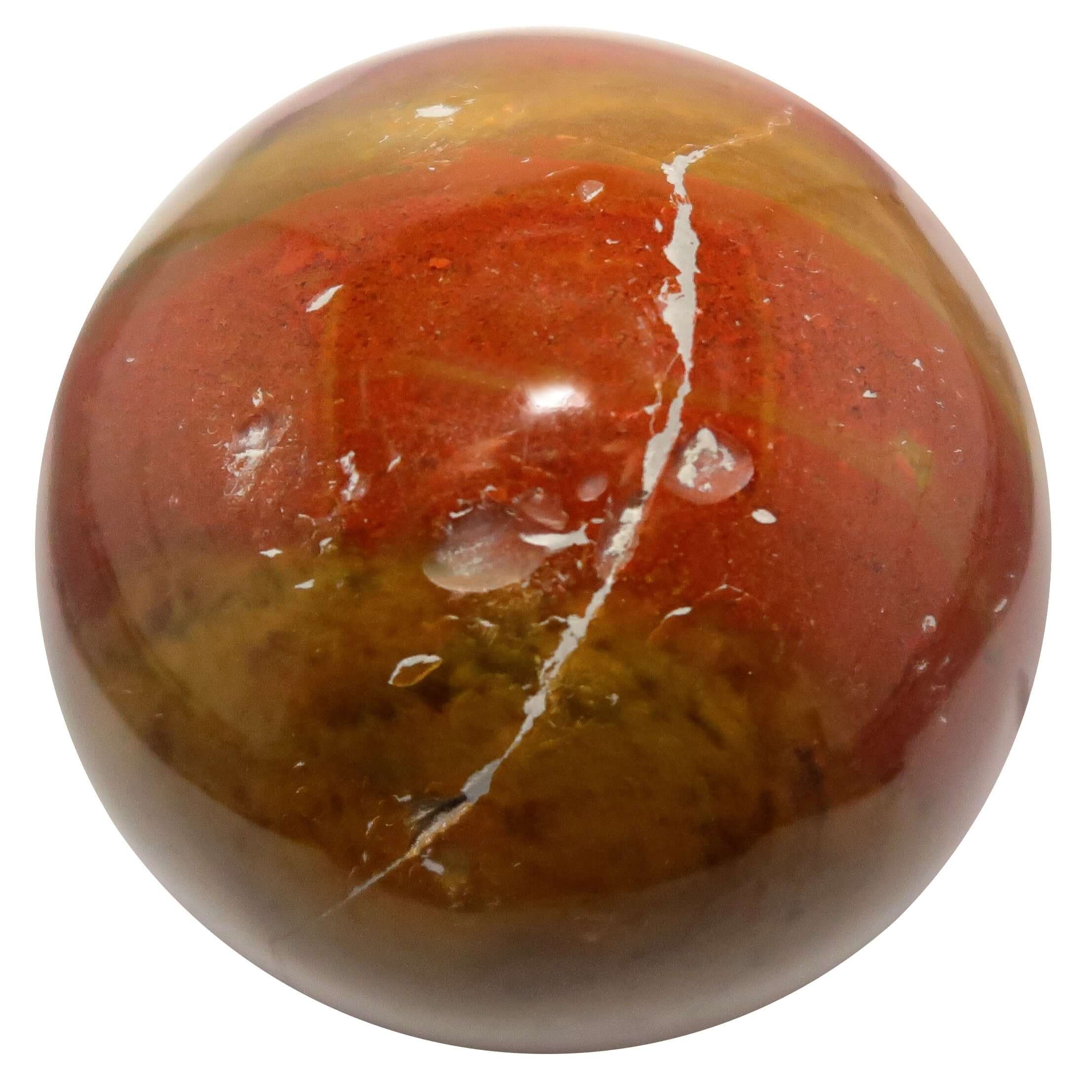 Red Jasper Sphere Get Grounded Yellow Crystal Ball