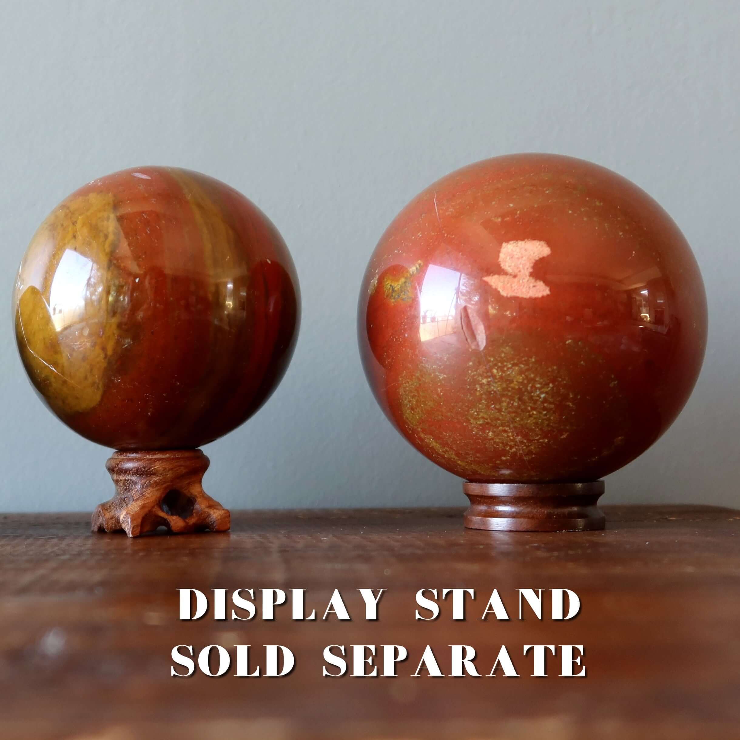 Red Jasper Sphere Get Grounded Yellow Crystal Ball