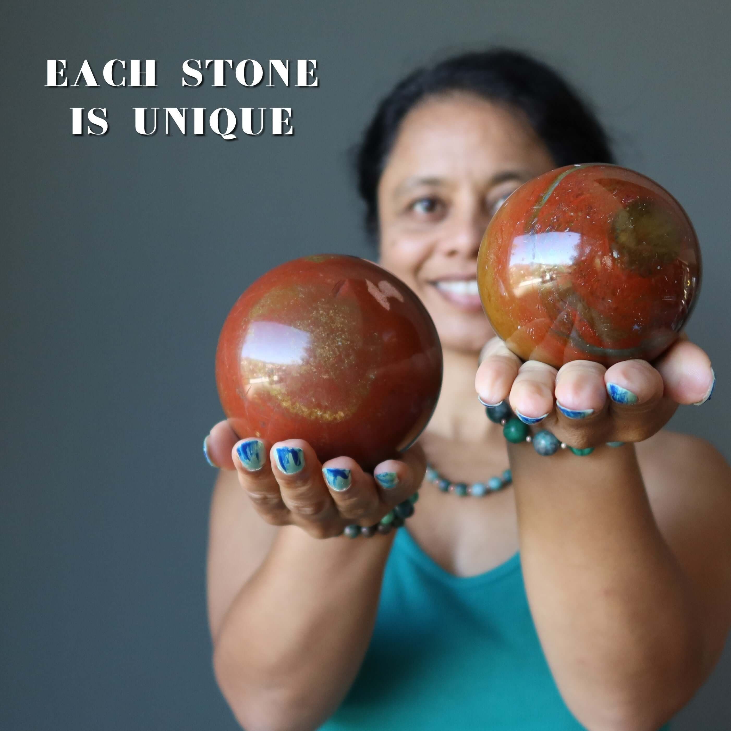 Red Jasper Sphere Get Grounded Yellow Crystal Ball