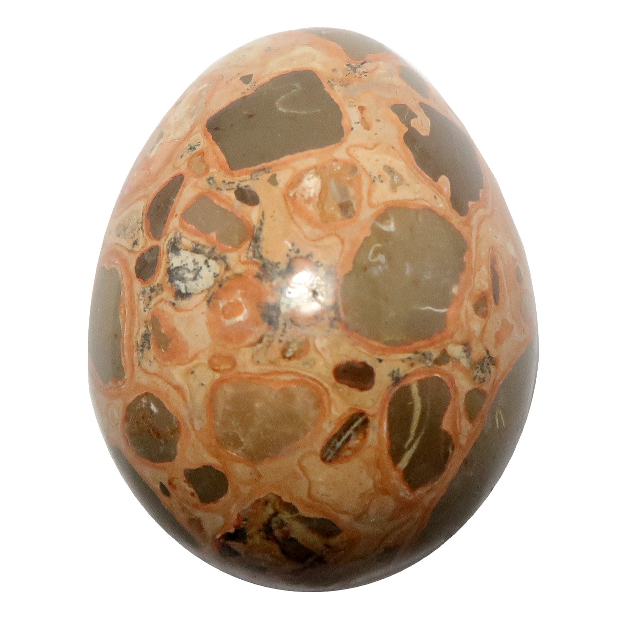 Œuf de léopardite marron Safari Jasper, cristal de la sagesse de la Terre sauvage