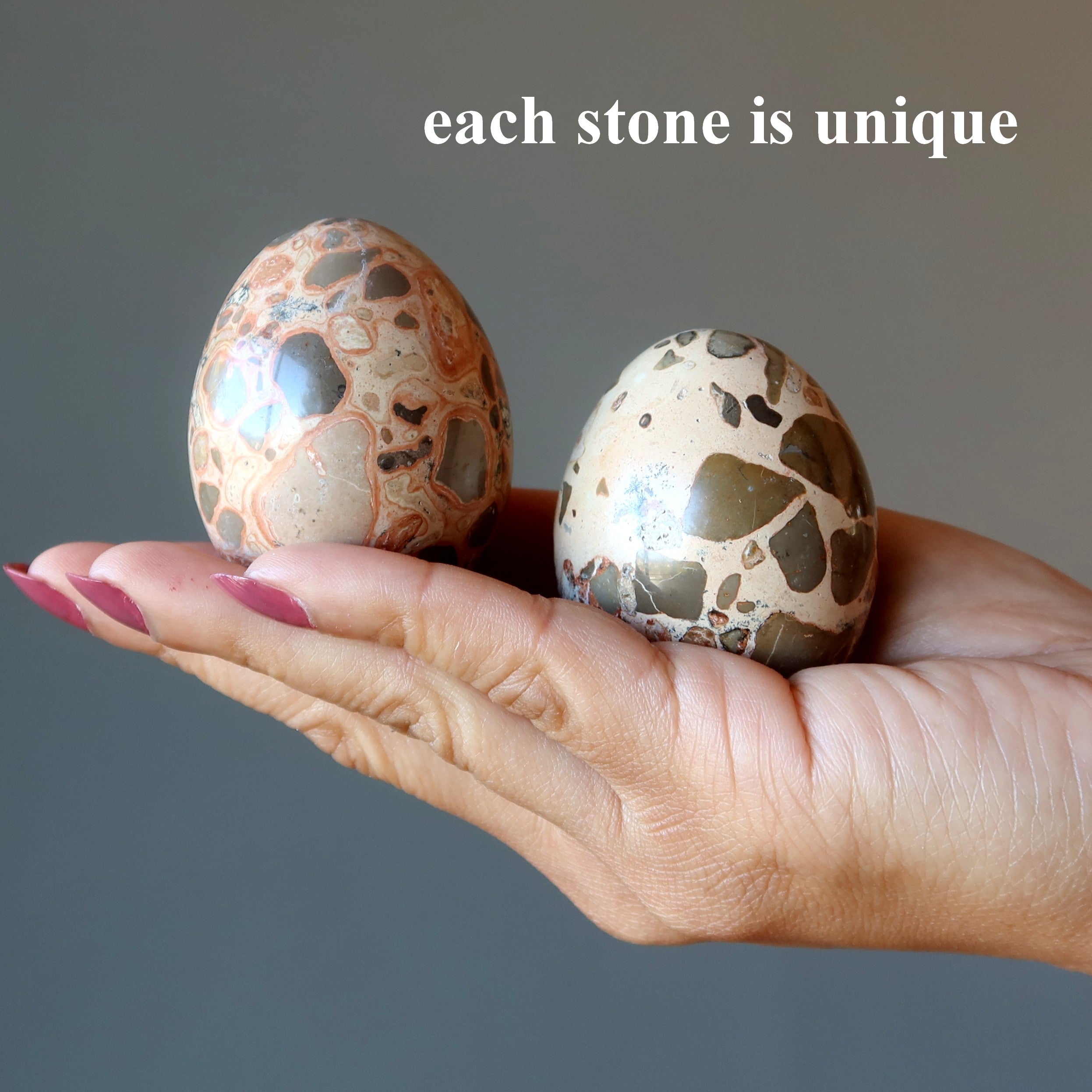 Œuf de léopardite marron Safari Jasper, cristal de la sagesse de la Terre sauvage