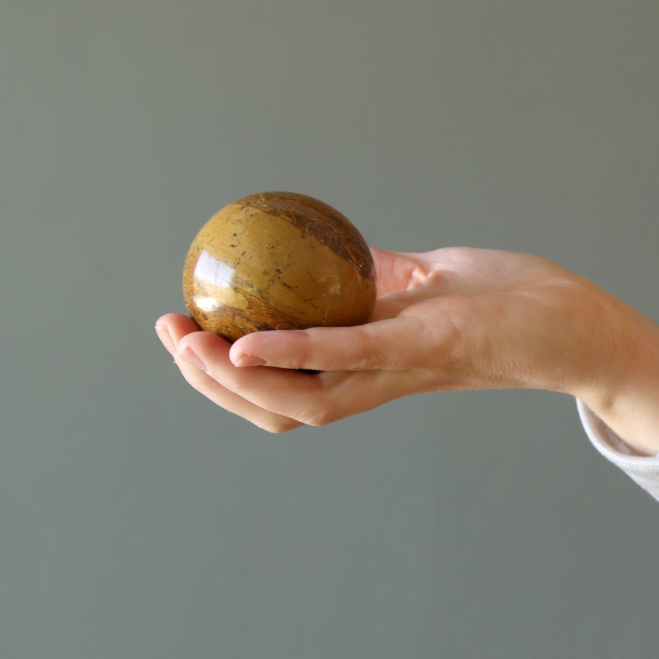 Calligraphy Jasper Sphere Miriam Script Stone Crystal Ball