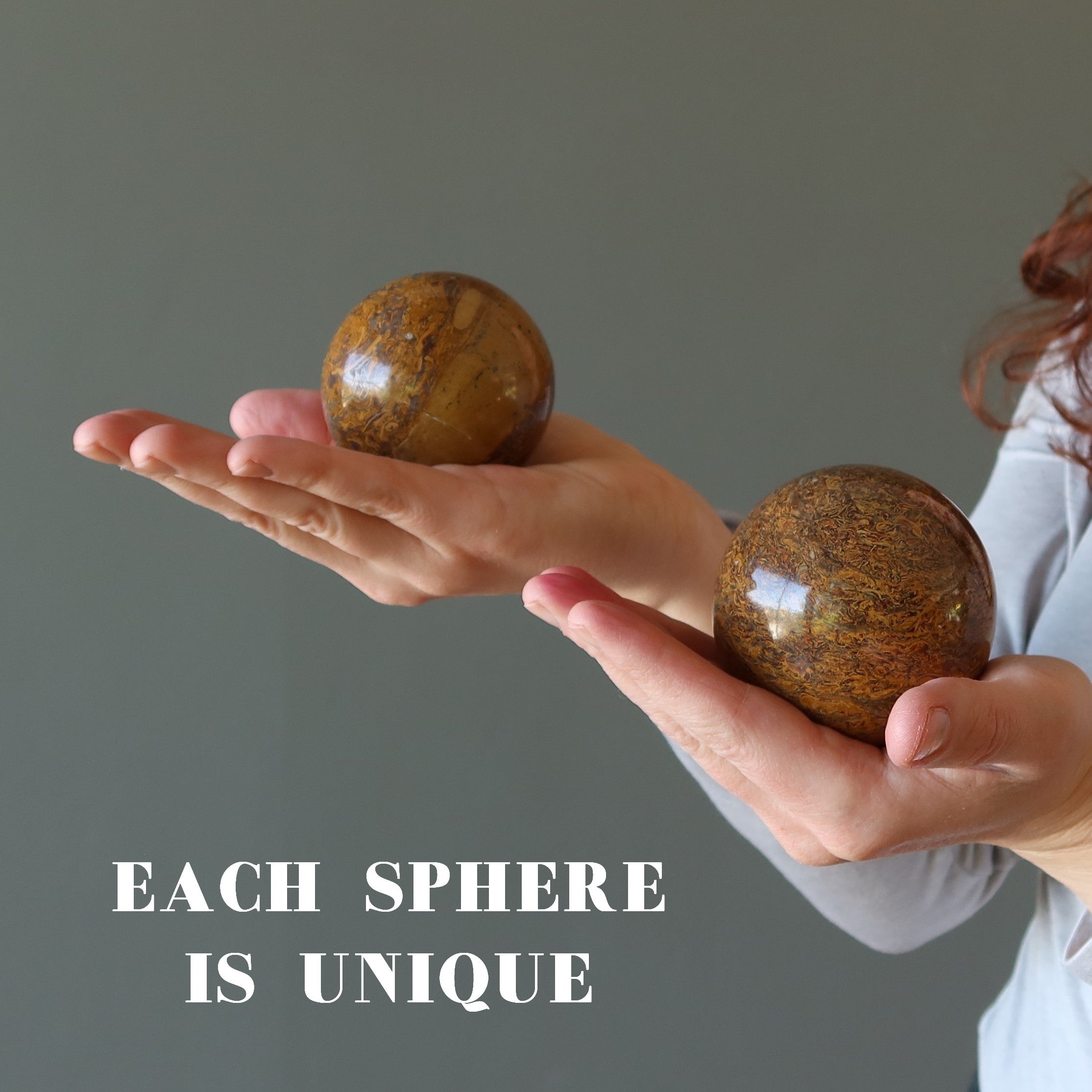 Calligraphy Jasper Sphere Miriam Script Stone Crystal Ball