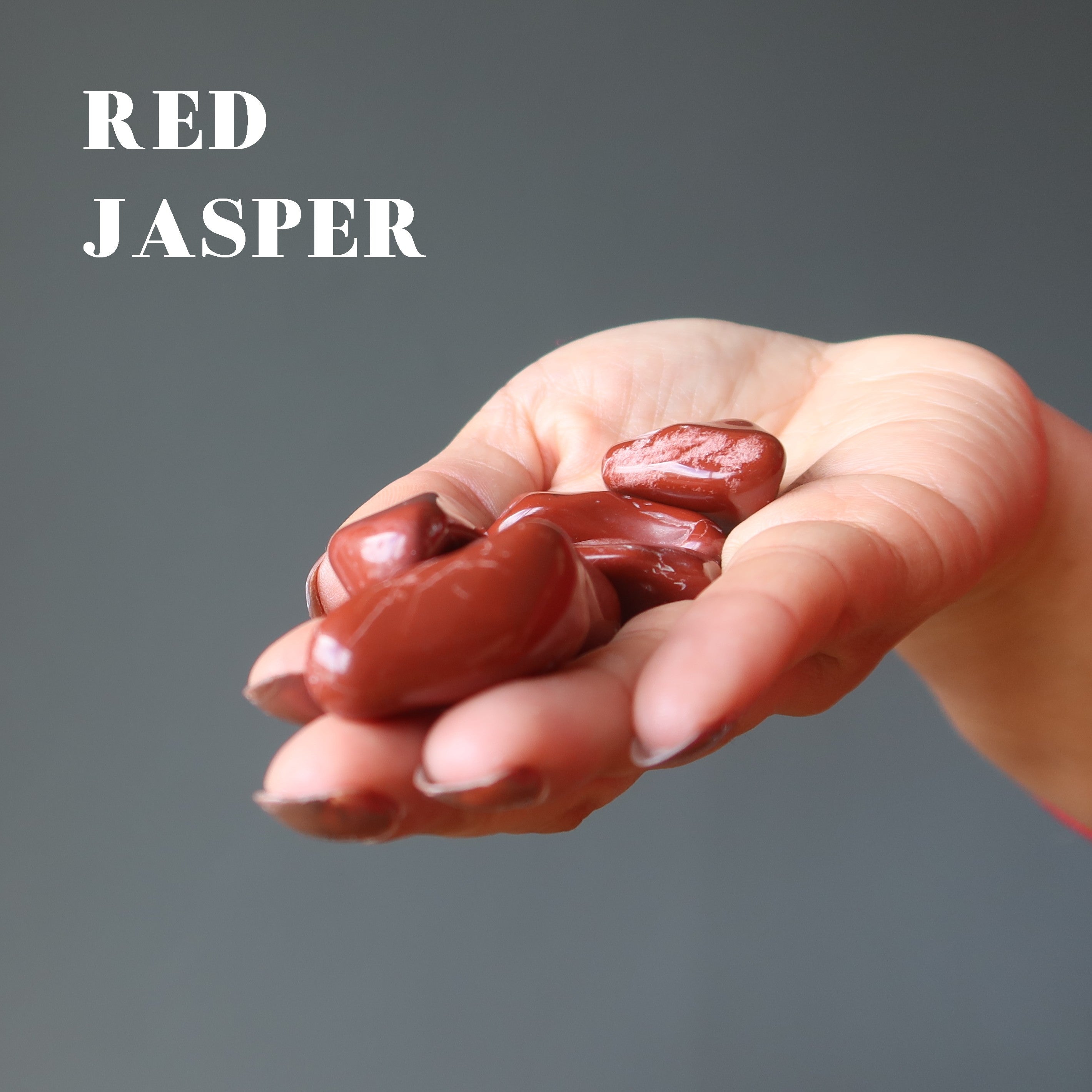Jaspis Trommelstein-Set Dalmatiner Gelb Rot Medley
