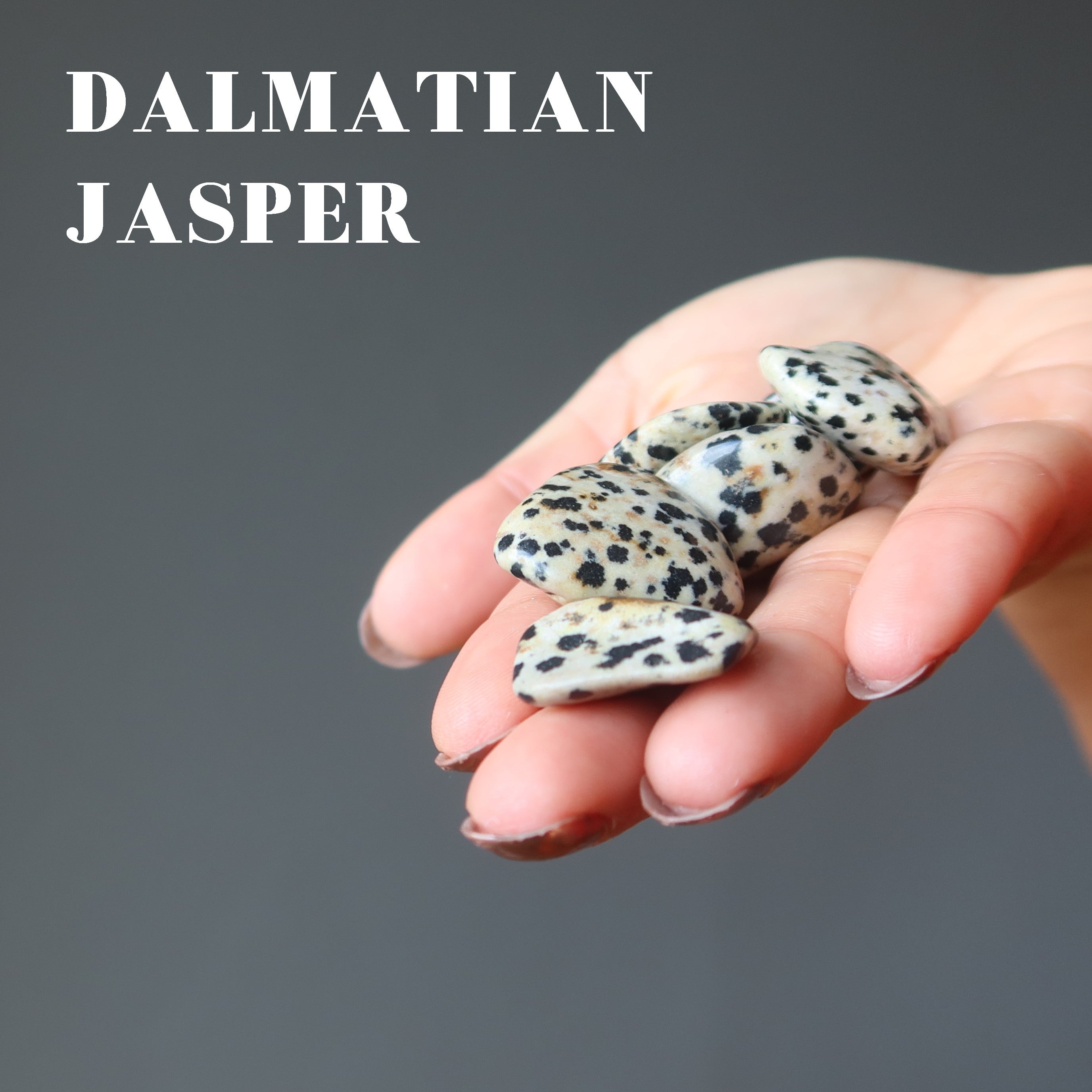 Jaspis Trommelstein-Set Dalmatiner Gelb Rot Medley