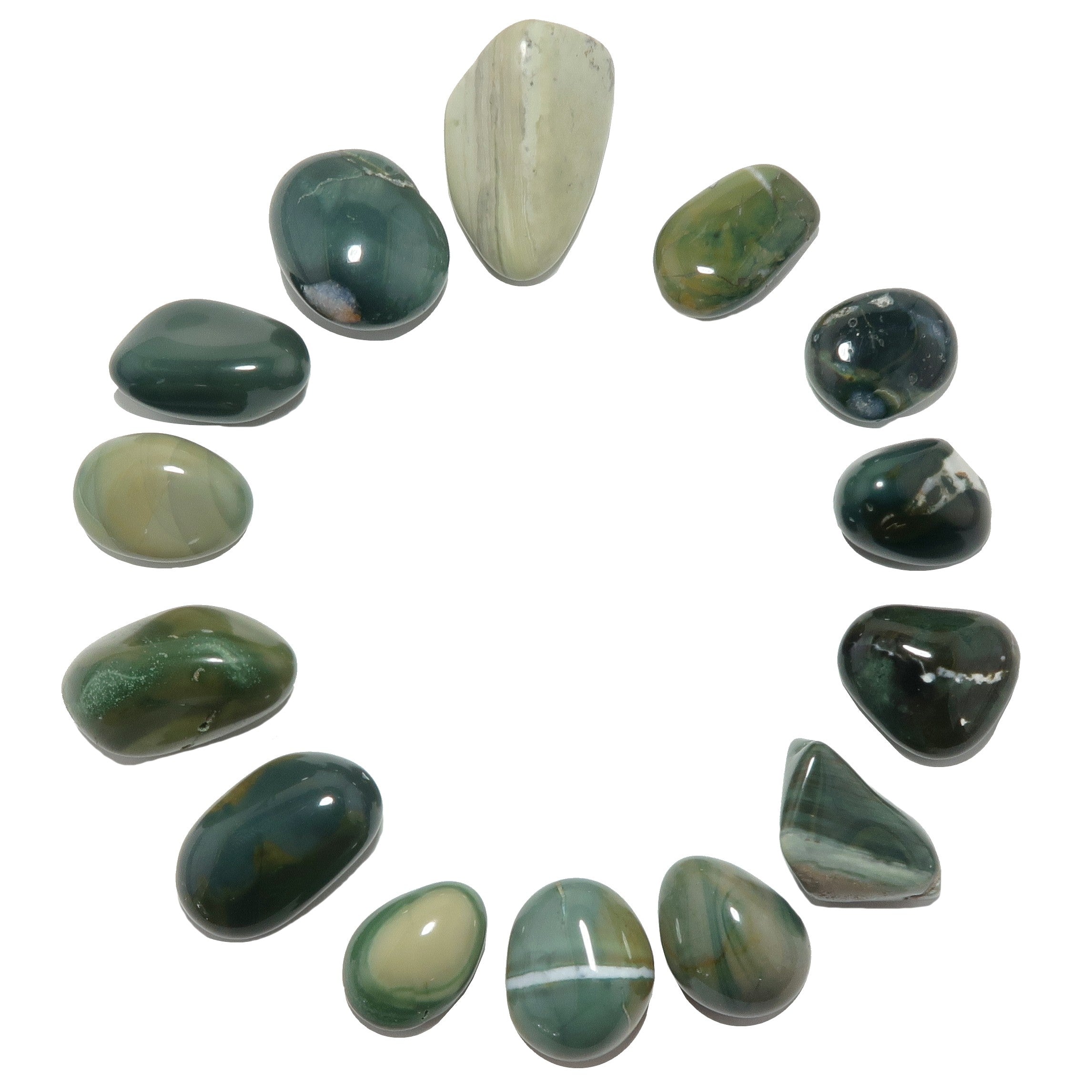 Green Jasper Tumbled Stone Blooming Garden Crystal
