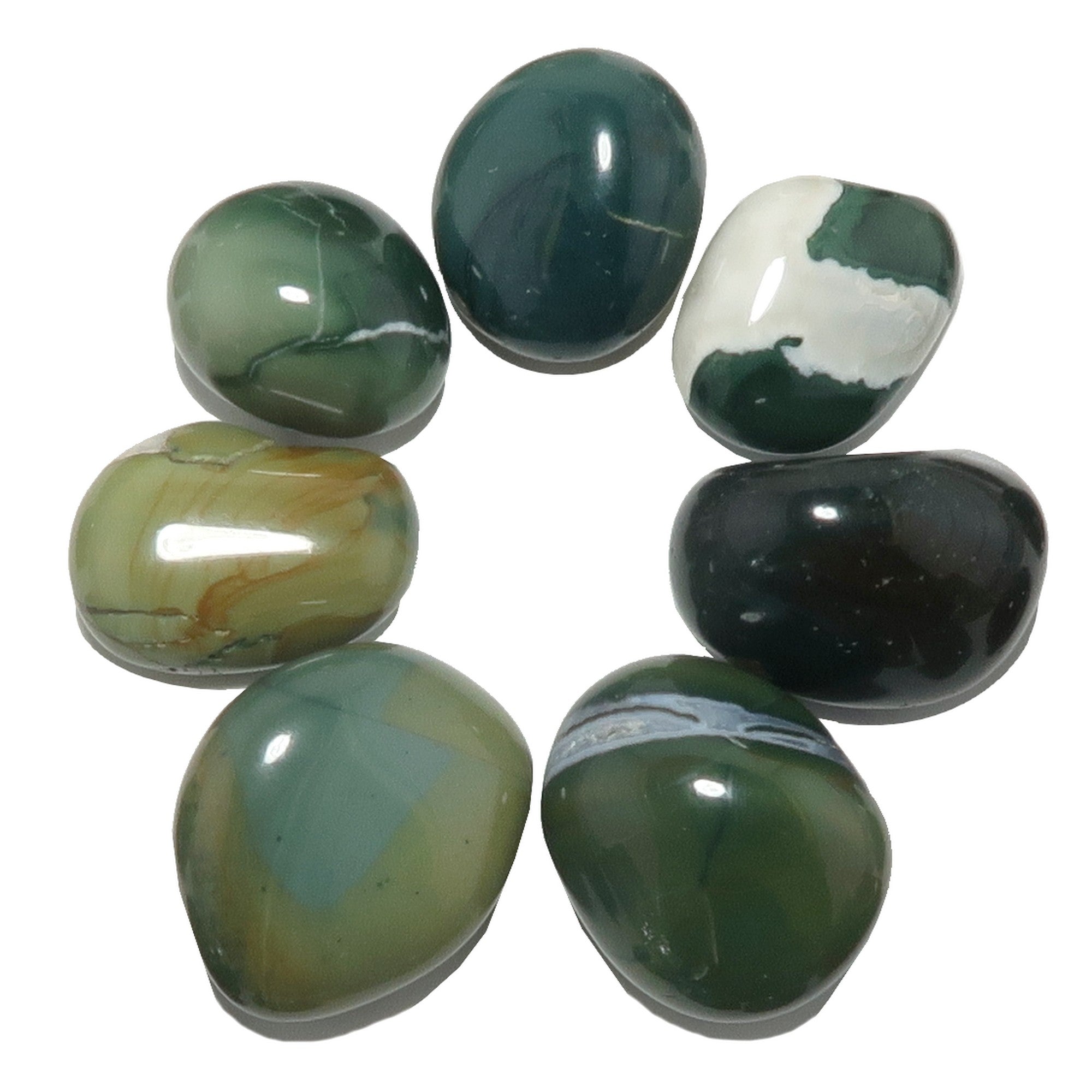 Green Jasper Tumbled Stone Blooming Garden Crystal