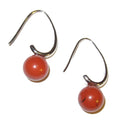 Boucles d'oreilles Jasper Pierre Rouge Vif Élégant Style Argent Pierres Précieuses