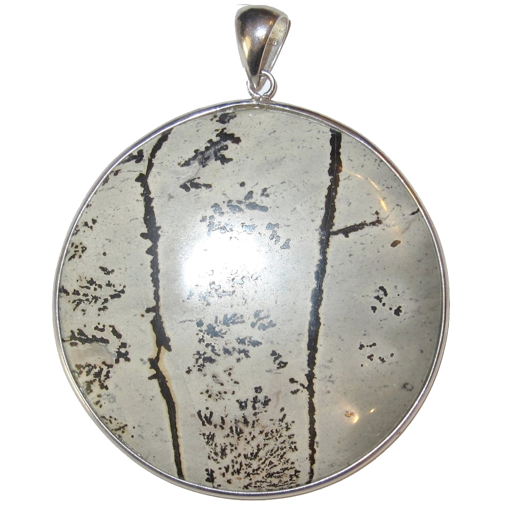 Pendentif Jaspe Dendritique La nature est parfaite Pierre d'image ronde