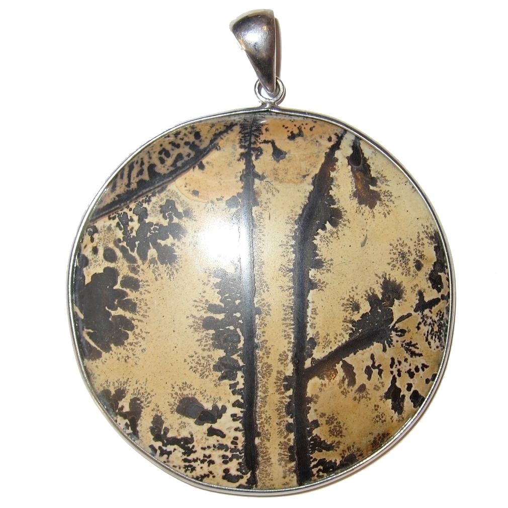 Jasper Pendant Dendritic Brown Grounding Crystal Landscape Tree