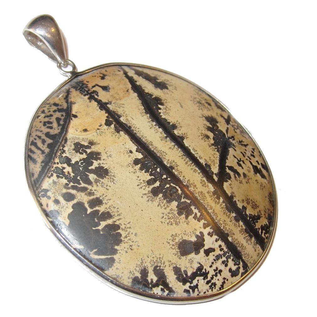 Jasper Pendant Dendritic Brown Grounding Crystal Landscape Tree