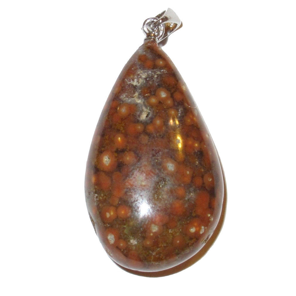 Ocean Jasper Pendant Sea Brown Stone Silver