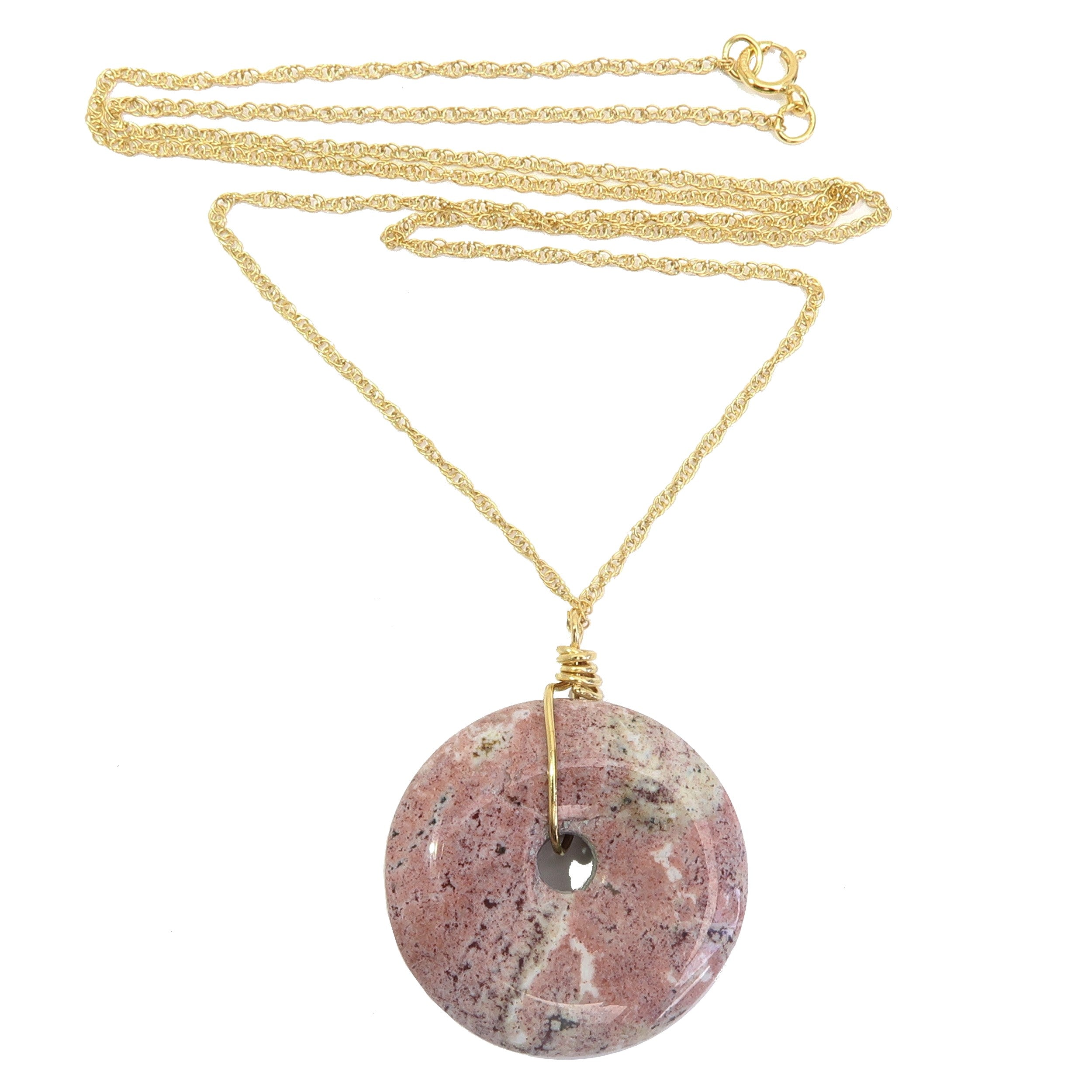 Pink Jasper Necklace Artist's Circle 14-Karat Gold