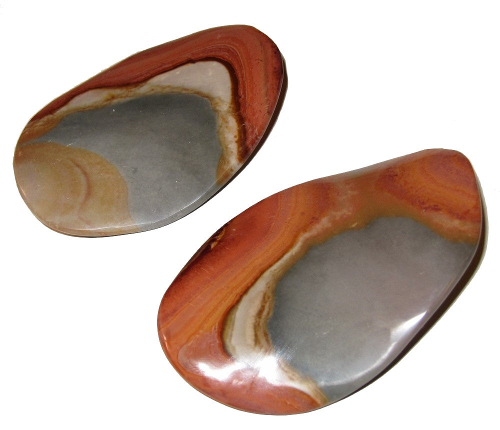 Polychrome Jasper Grid Crystal Pair for Mandala