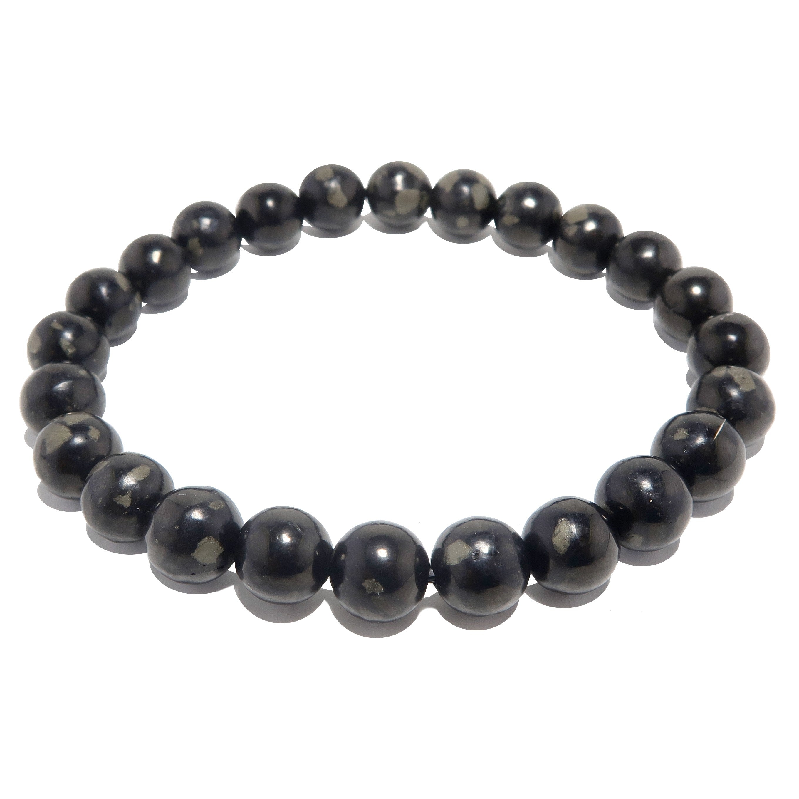 Bracelet de Jais doré Pyrite Paillettes de Fortune Cristal
