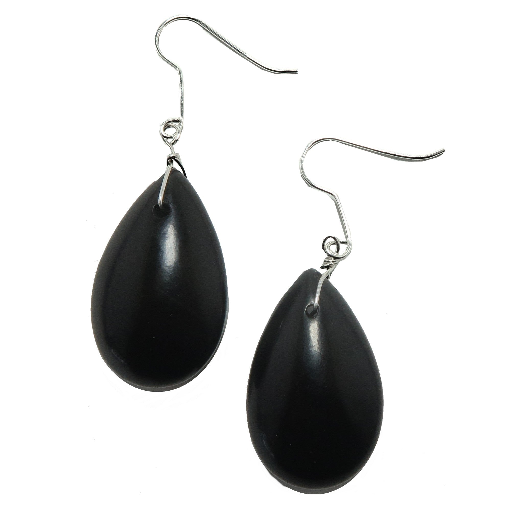 Jet Earrings Refined Elegance Sterling Silver Teardrops