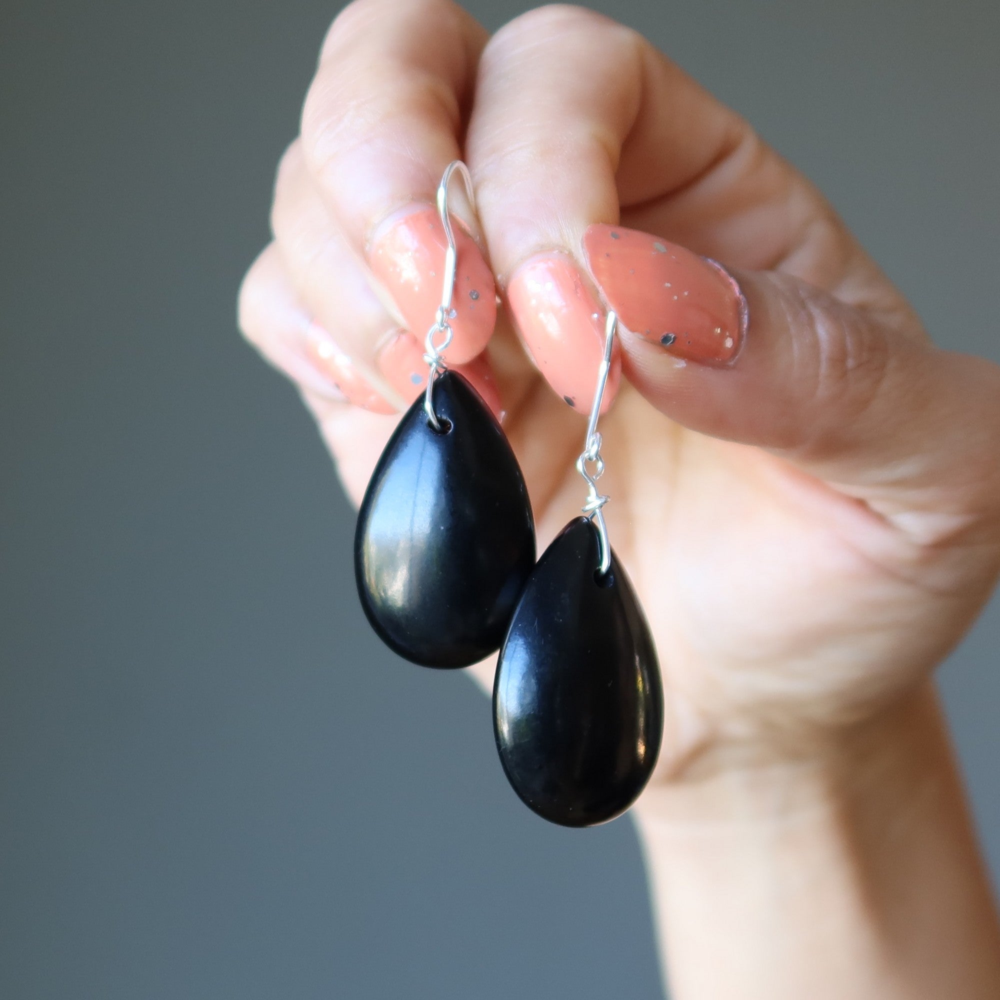 Jet Earrings Refined Elegance Sterling Silver Teardrops