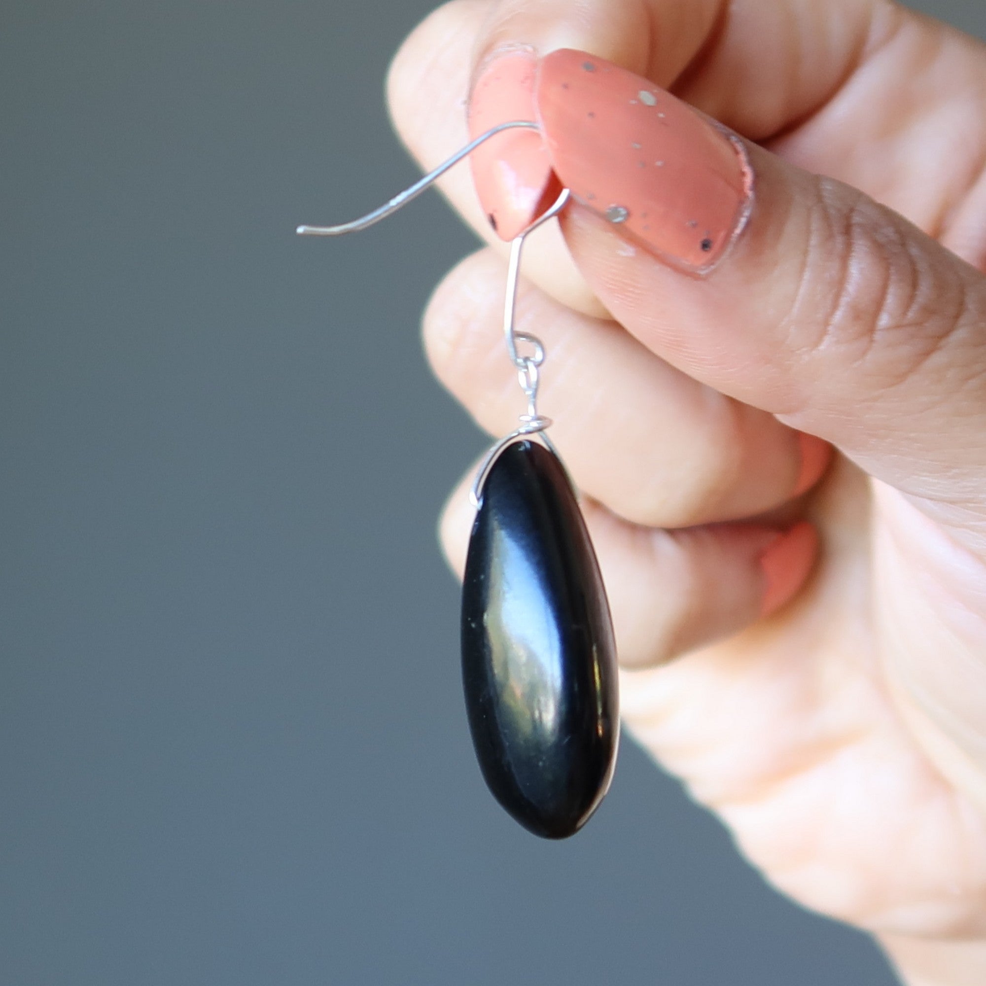 Jet Earrings Refined Elegance Sterling Silver Teardrops