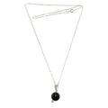 Jet Necklace Sweetheart Stone Black Sterling Silver