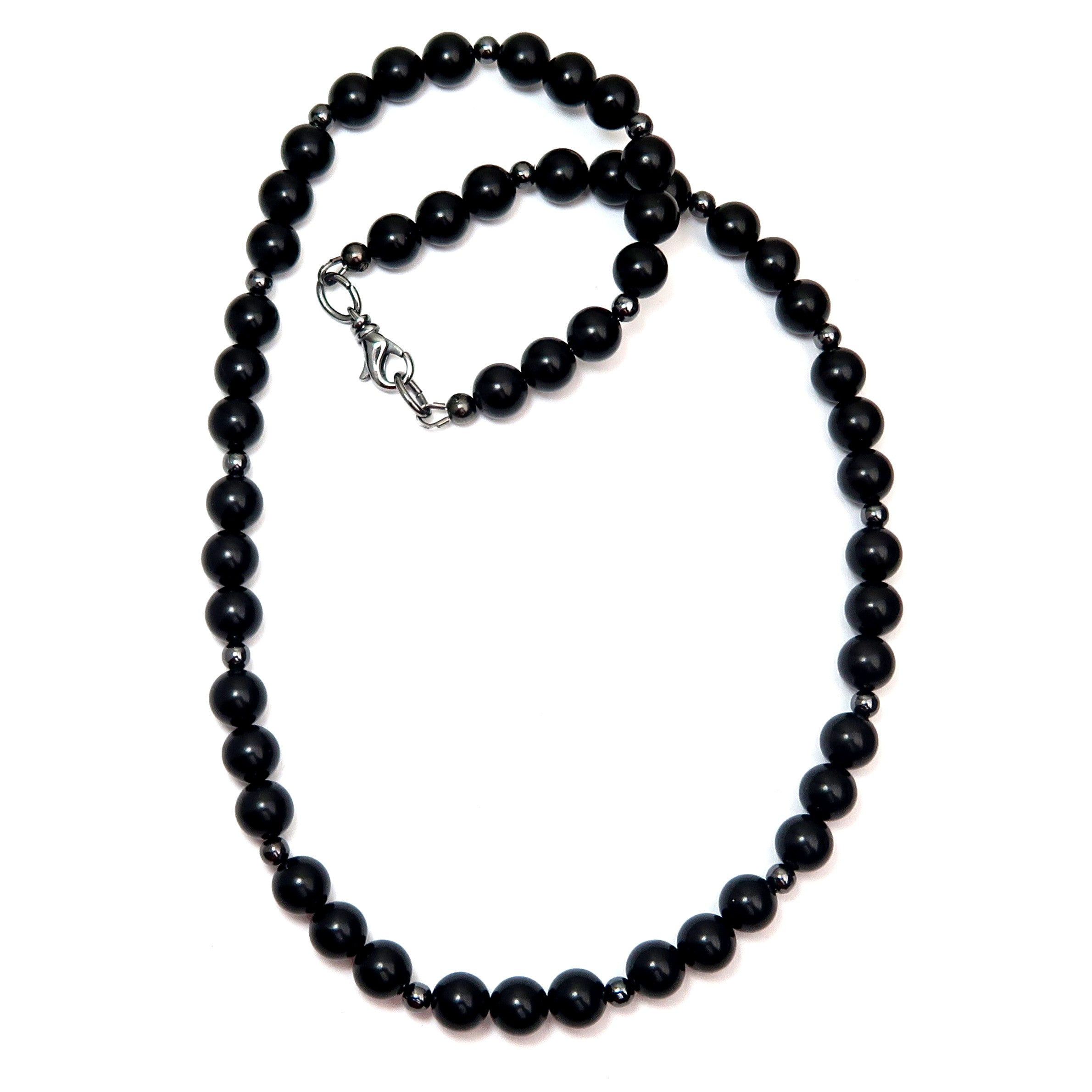 Jet Necklace Black Protection Warrior Azabache Stones