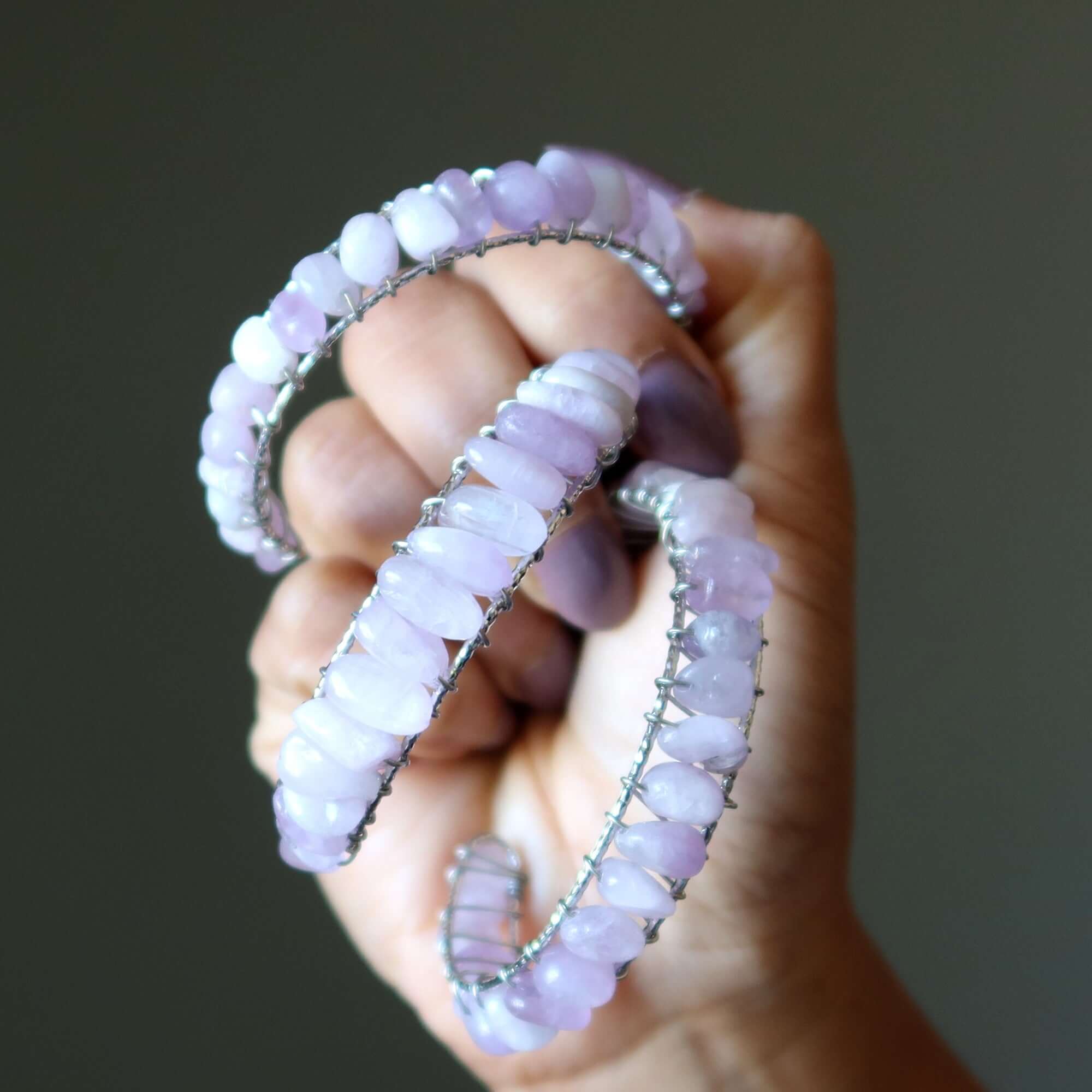 Kunzite Bracelet Cuff Pink Love 18-Karat Gold