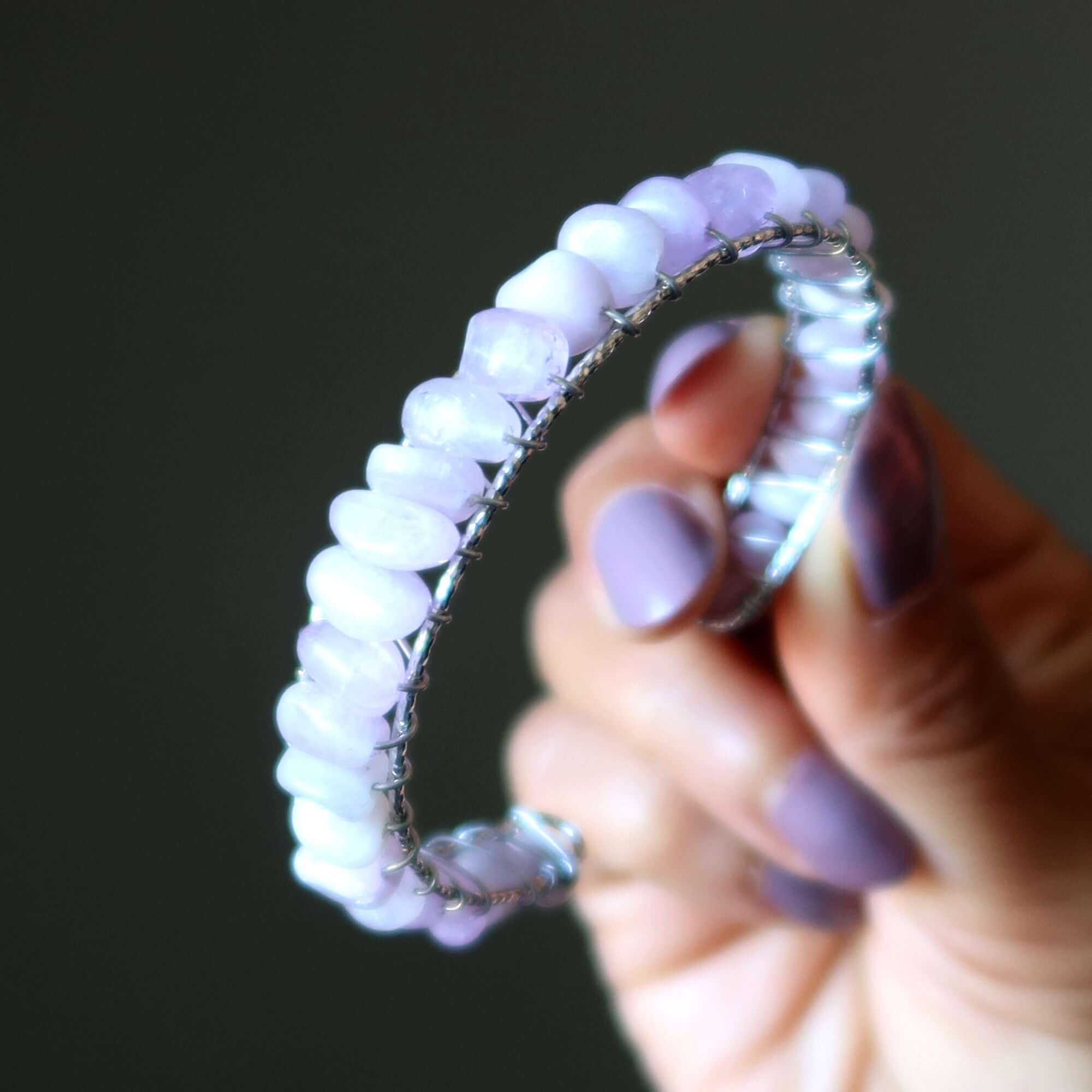 Kunzite Bracelet Cuff Pink Love 18-Karat Gold