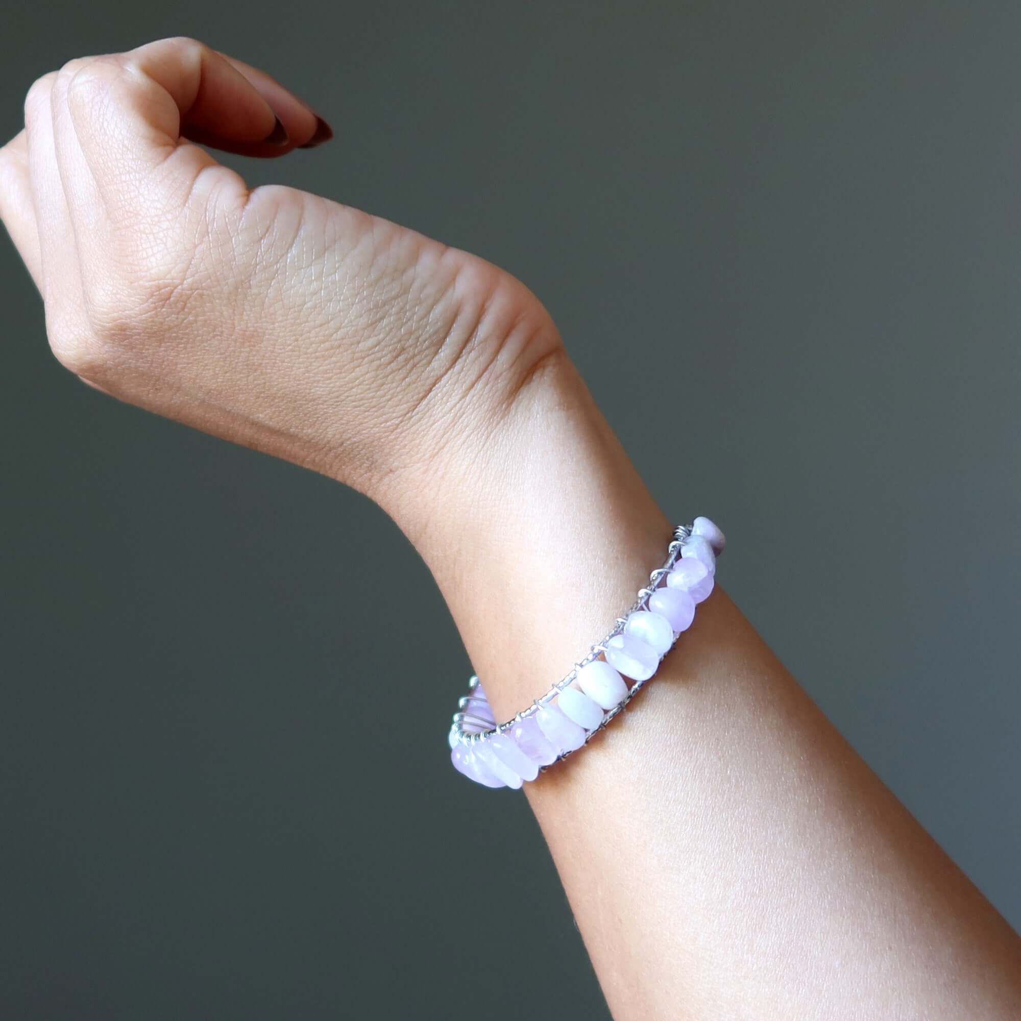 Kunzite Bracelet Cuff Pink Love 18-Karat Gold