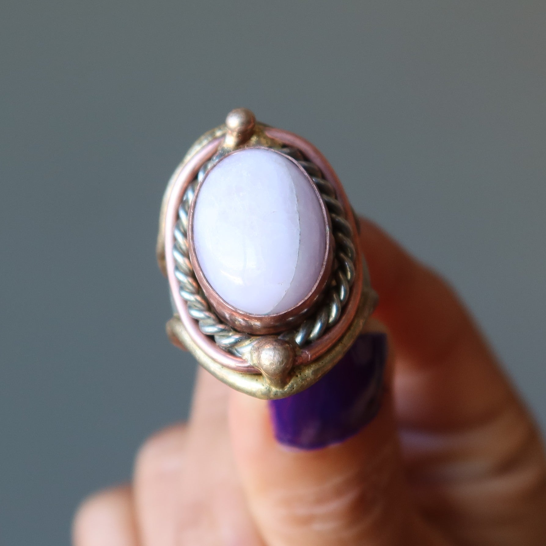 Bague Kunzite Or rose ajustable spirituelle