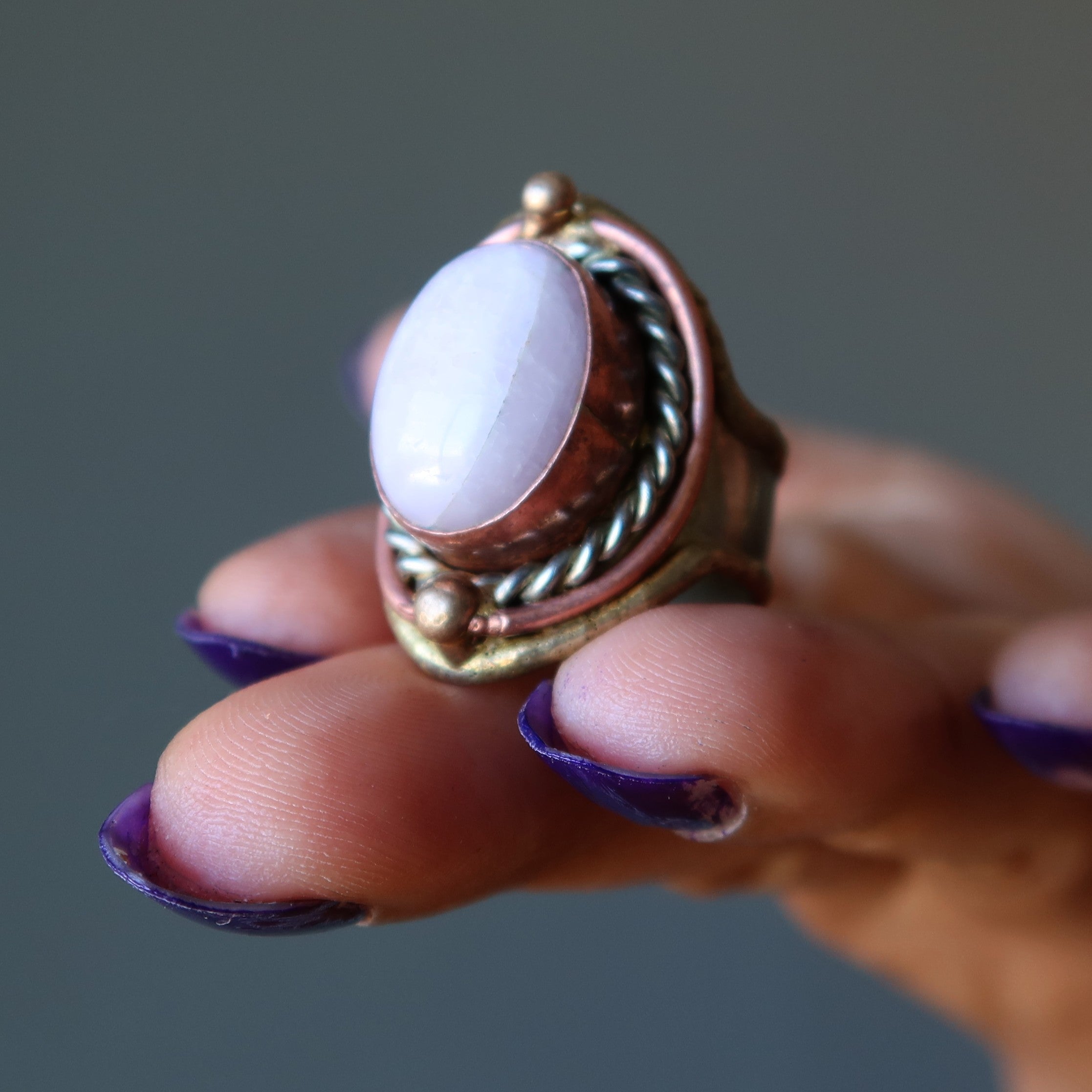 Bague Kunzite Or rose ajustable spirituelle