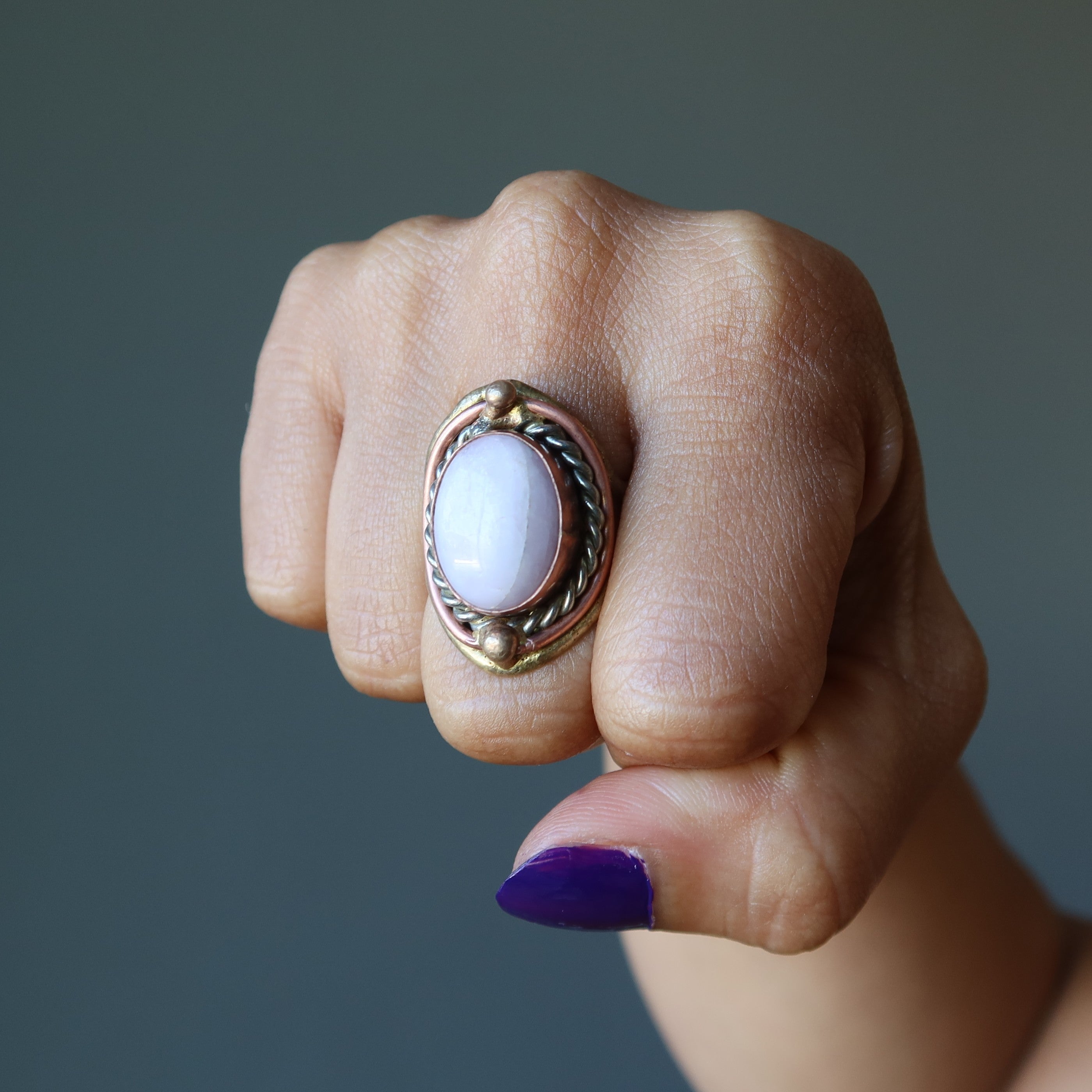 Bague Kunzite Or rose ajustable spirituelle