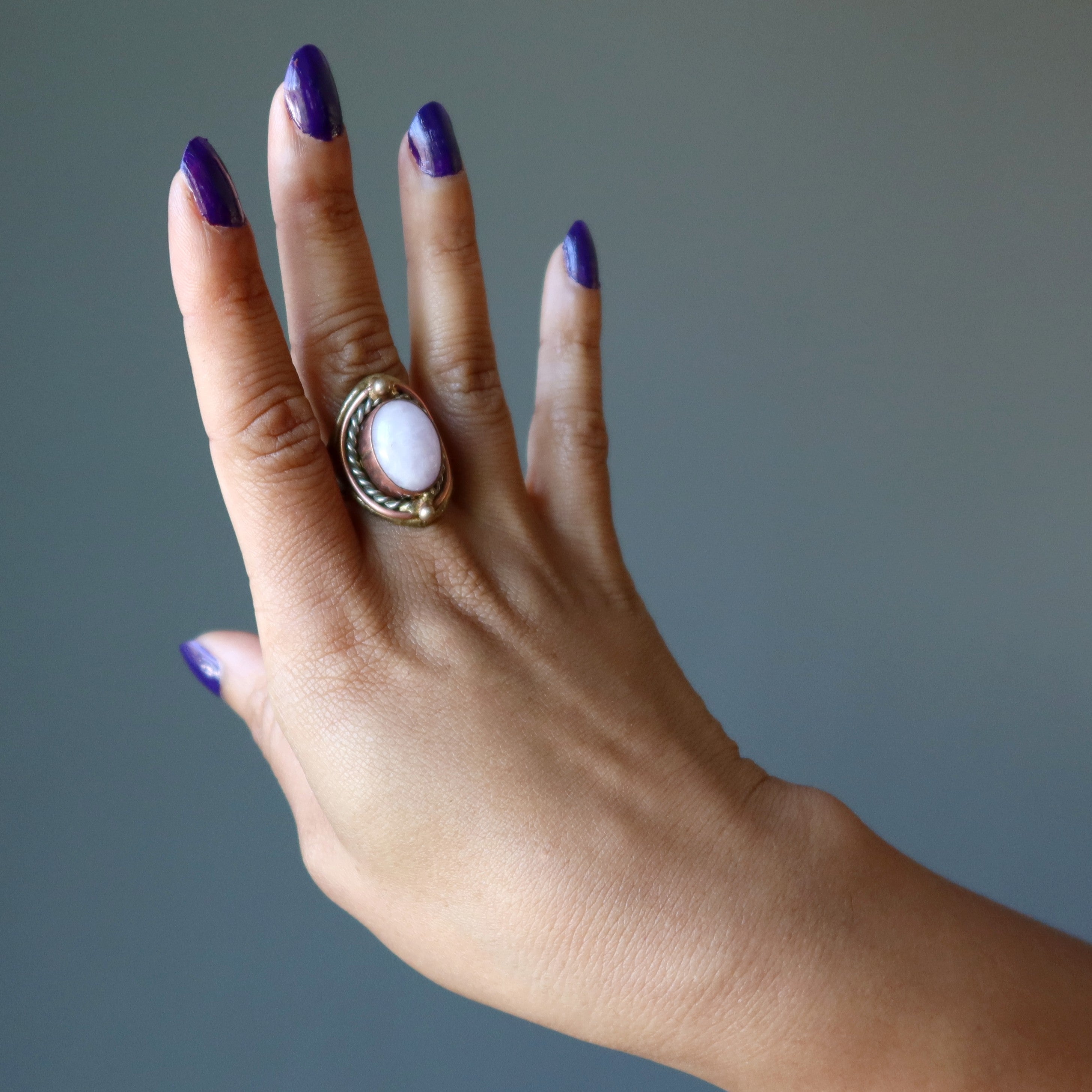 Bague Kunzite Or rose ajustable spirituelle