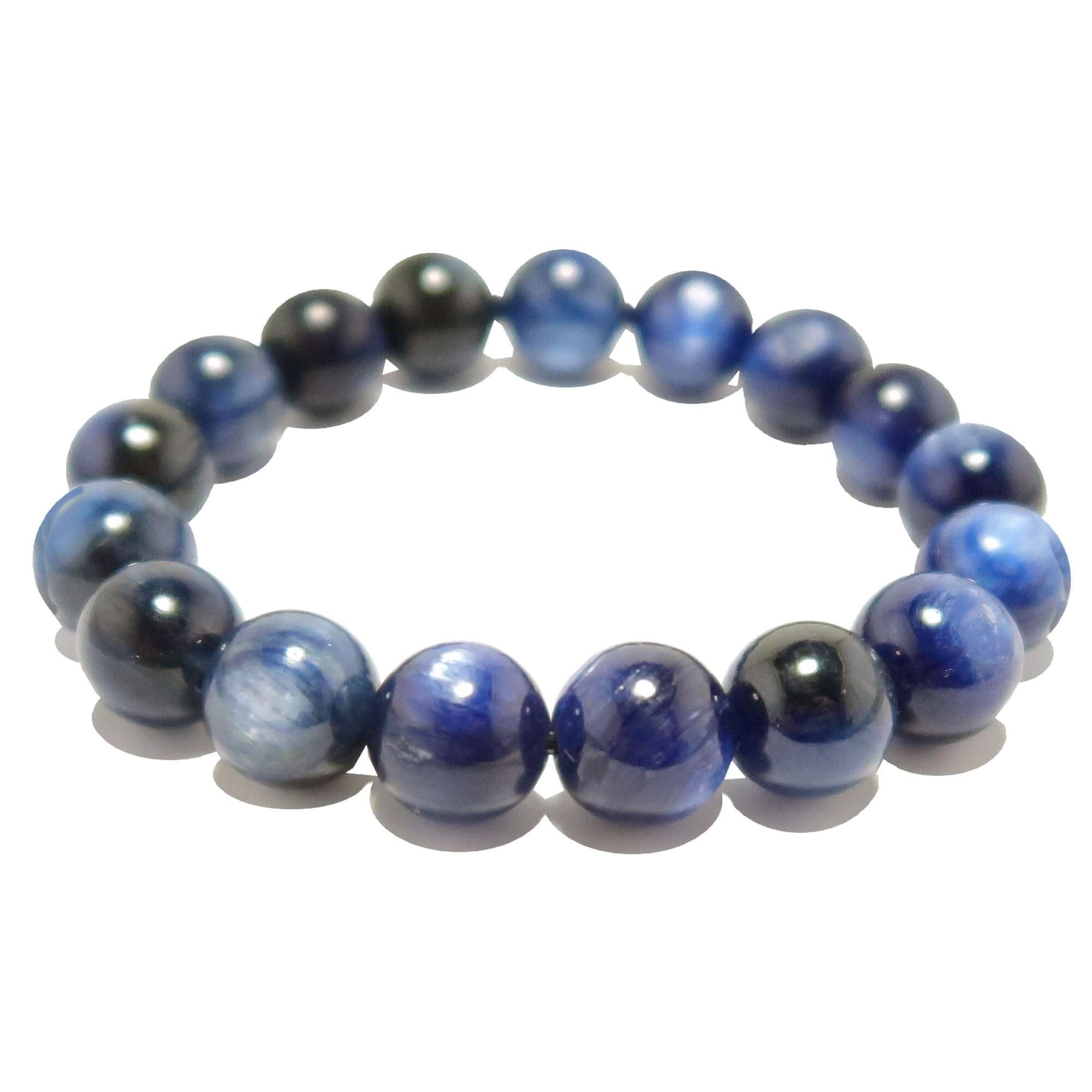 Bracelet en kyanite - Perles Flash Dance bleu foncé
