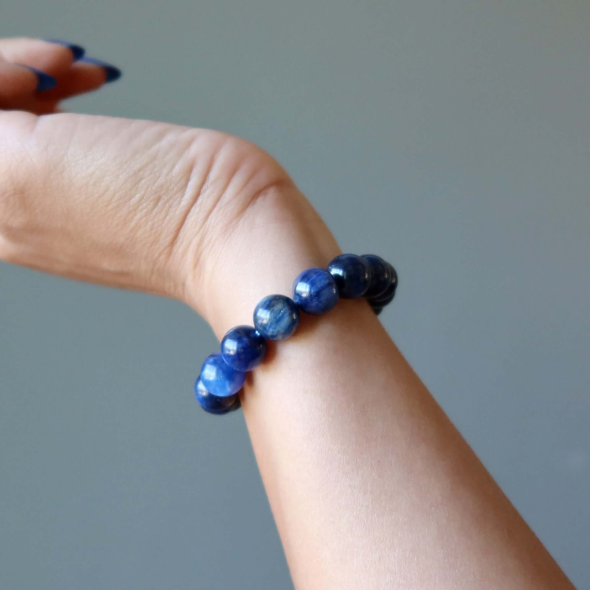Bracelet en kyanite - Perles Flash Dance bleu foncé