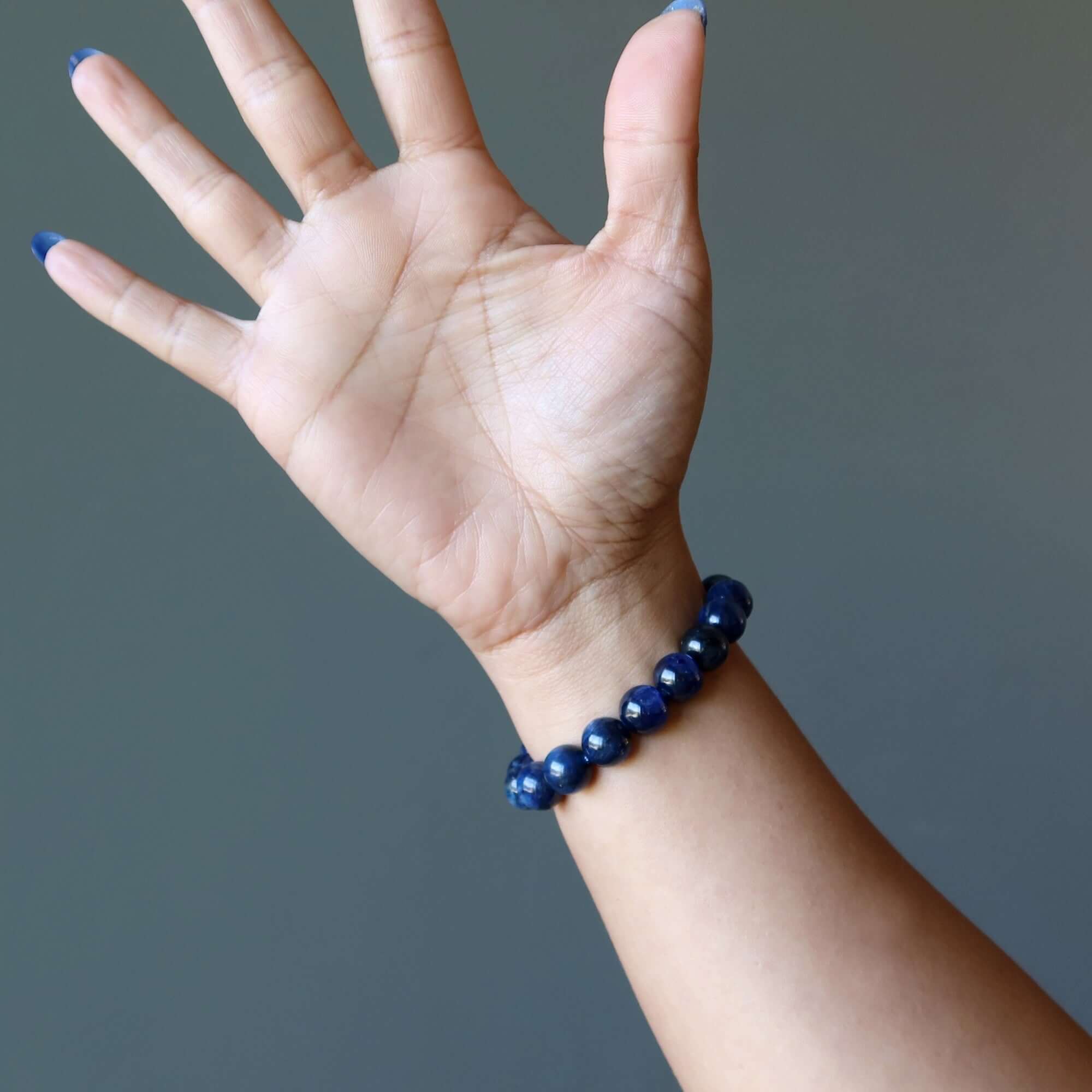 Bracelet en kyanite - Perles Flash Dance bleu foncé
