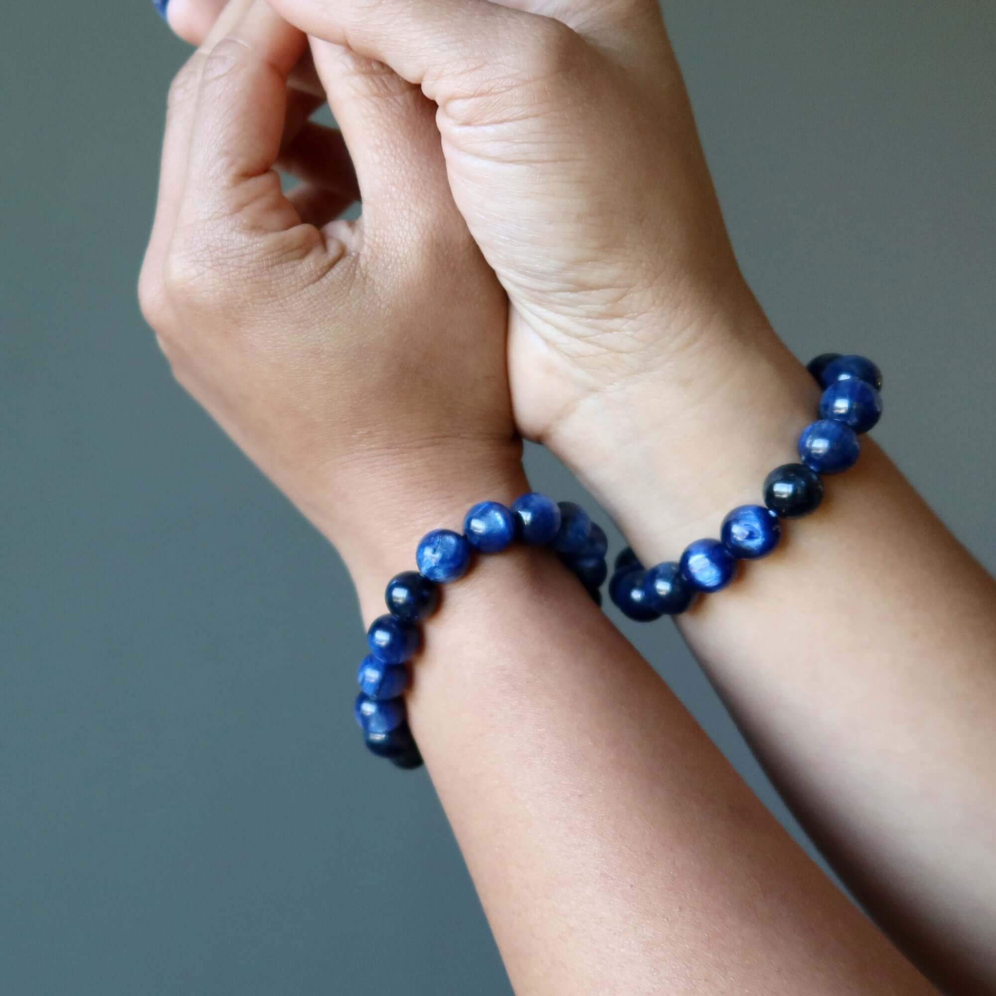 Bracelet en kyanite - Perles Flash Dance bleu foncé