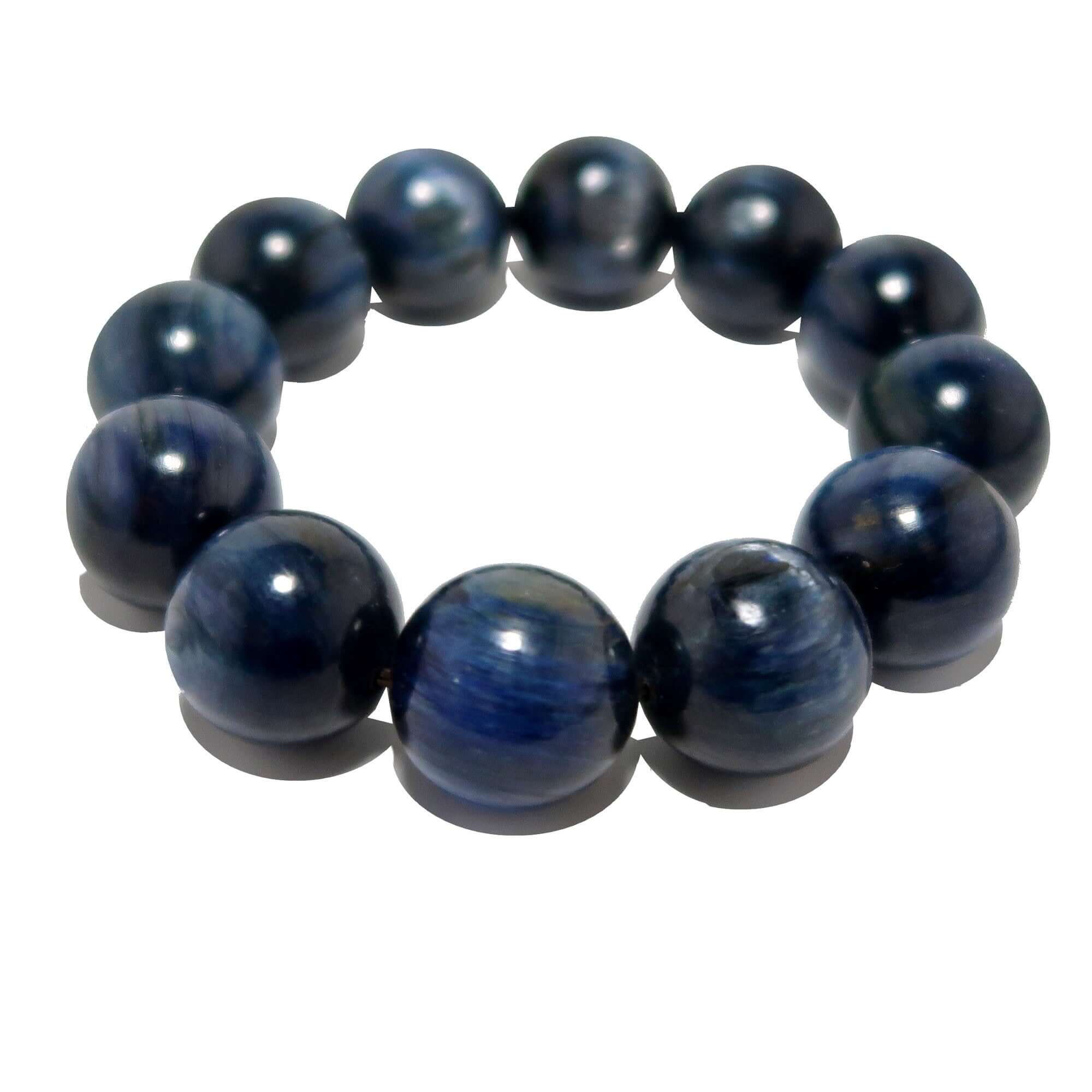 Bracelet en kyanite - Perles Flash Dance bleu foncé