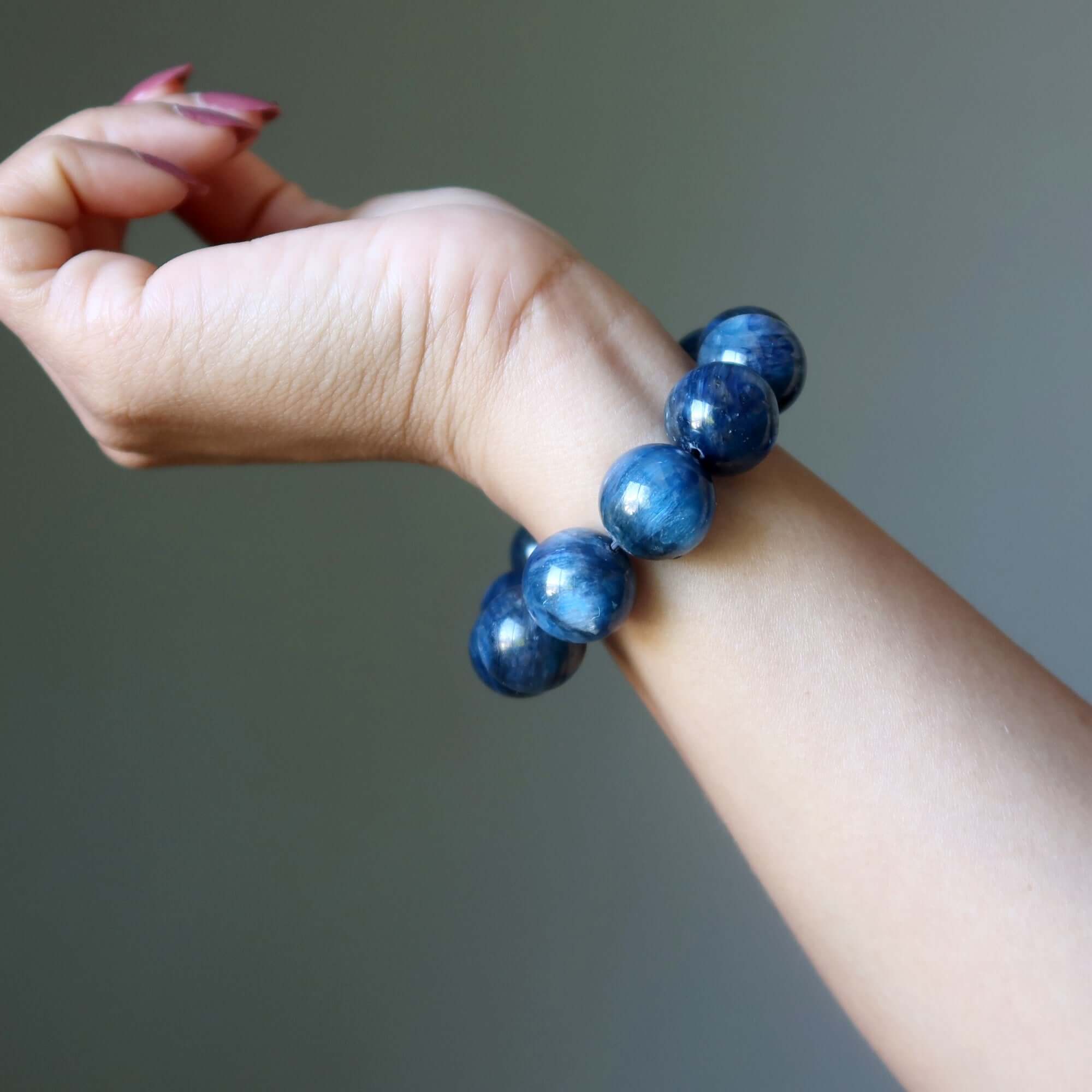 Bracelet en kyanite - Perles Flash Dance bleu foncé
