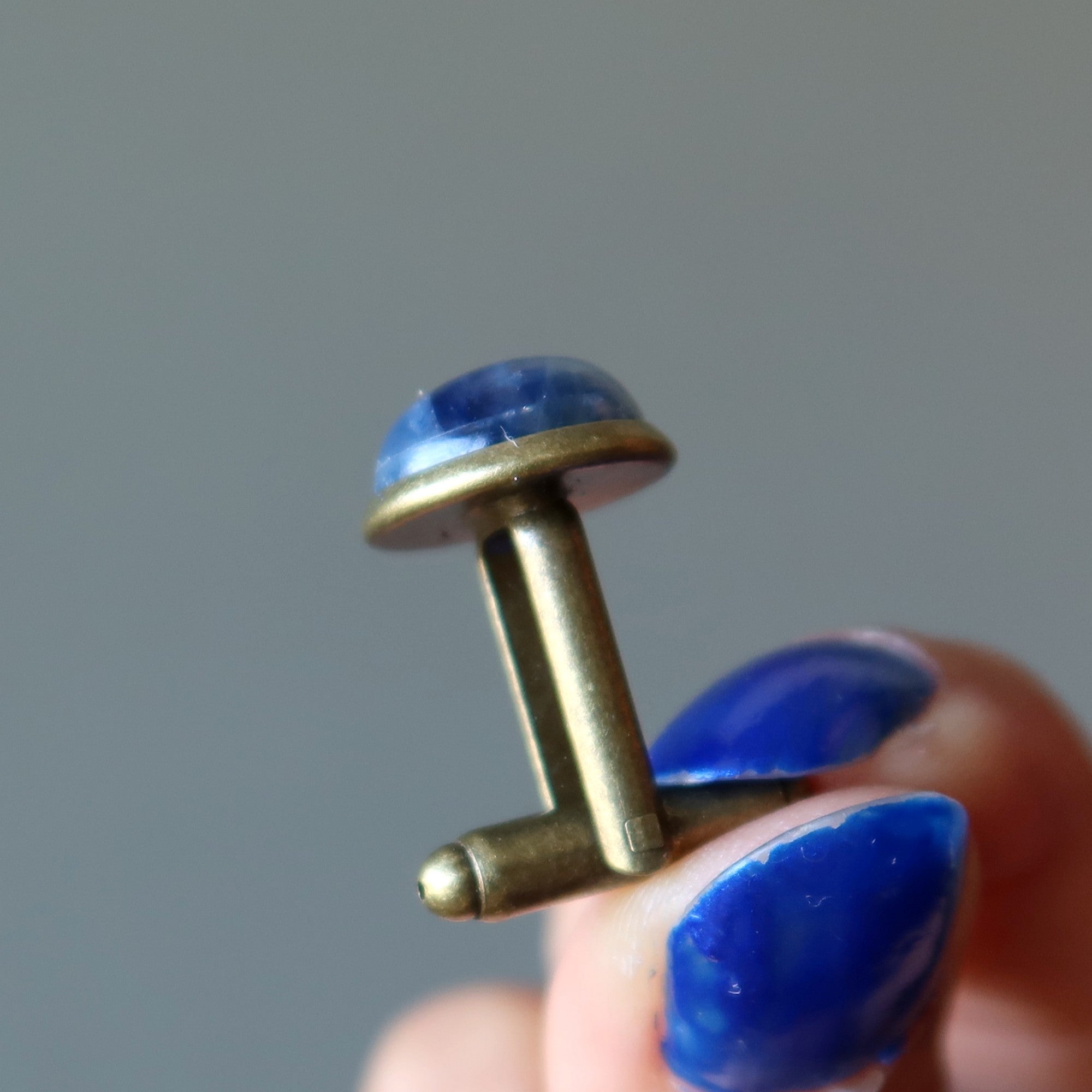 Kyanite Cufflinks Blue Ocean Antiqued Bronze