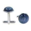 Kyanit Manschettenknöpfe Blauer Edelstein Anspruchsvolles Silber