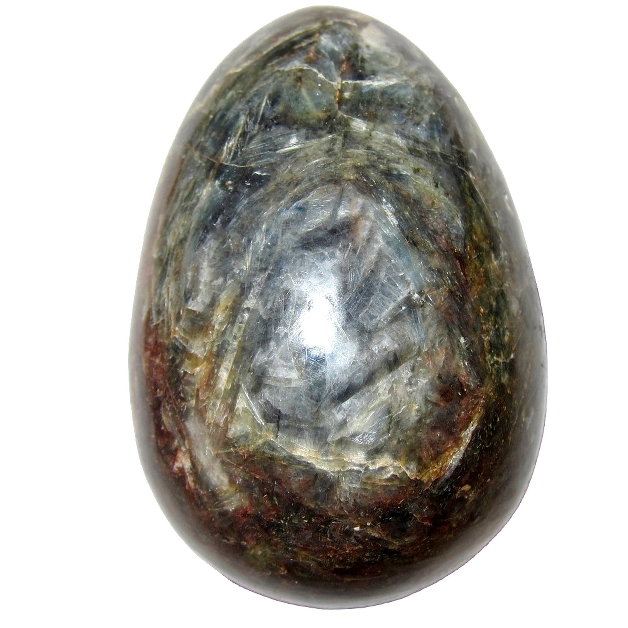 Kyanite Œuf Bleu Ciel Feu Rouge Découvrez les Éléments Cristal