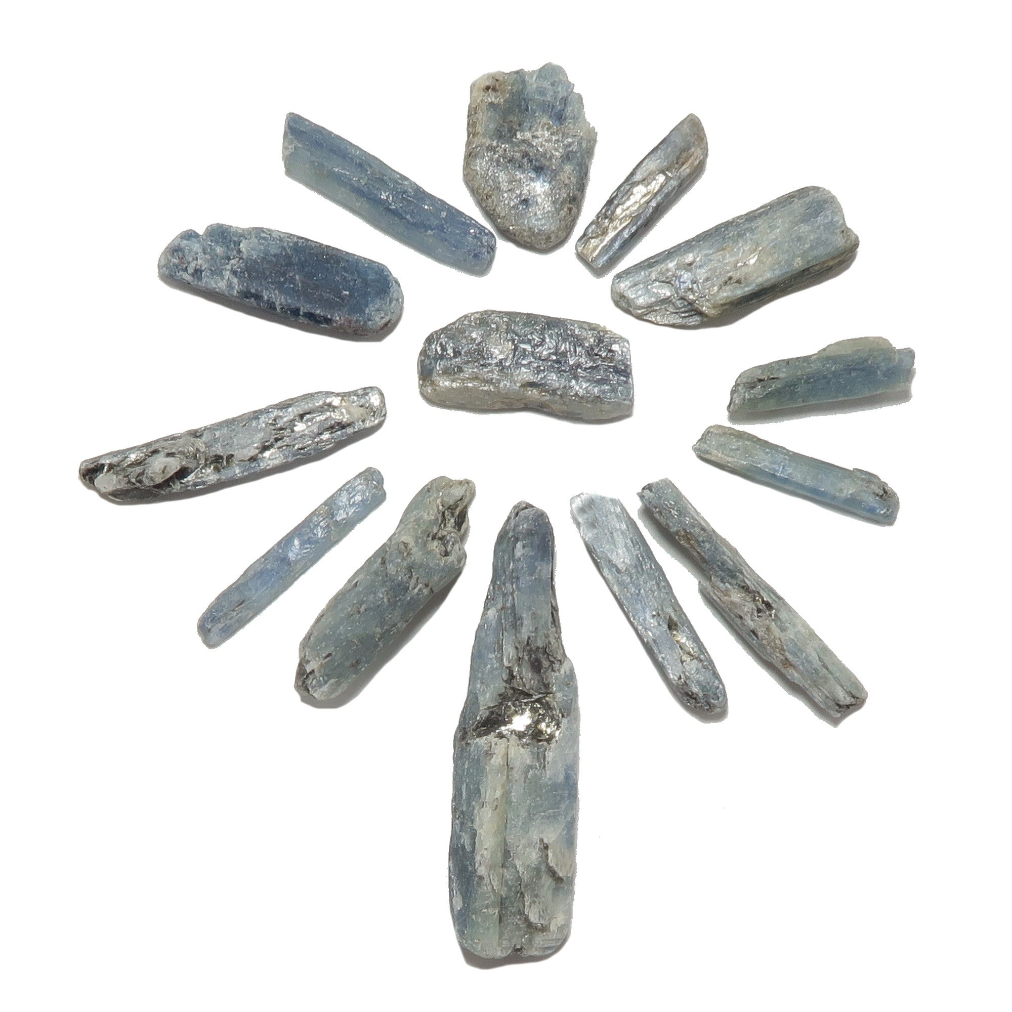 Kyanit-Rohkristall-Set Vishnus melodische blaue Flöten