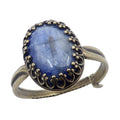 Bague en cyanite « Blue Moon » en laiton vieilli, ajustable