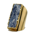 Kyanitring Blau Gold Eleganz Stein Verstellbar