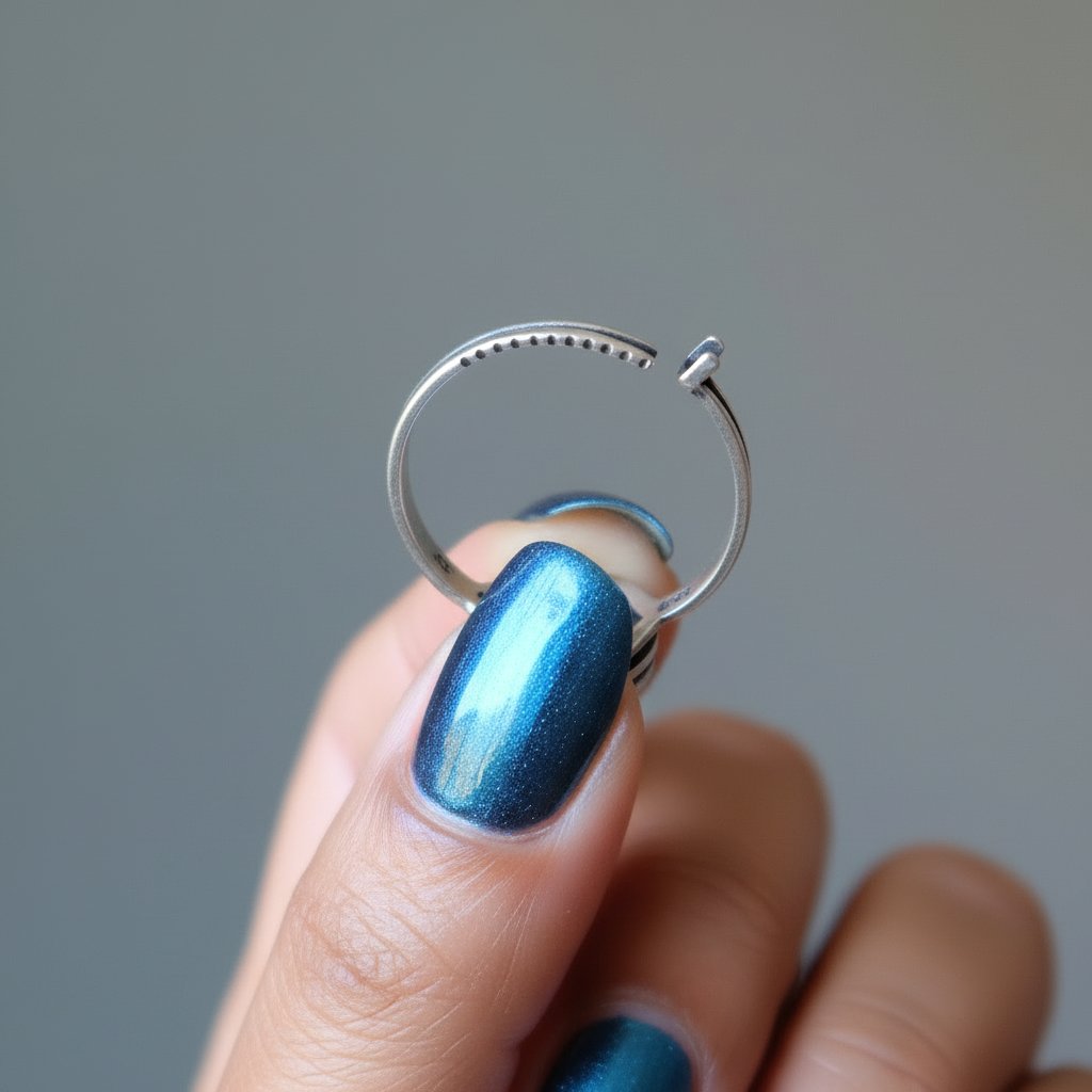 Kyanite Ring Blue Crystal Sterling Silver Adjustable