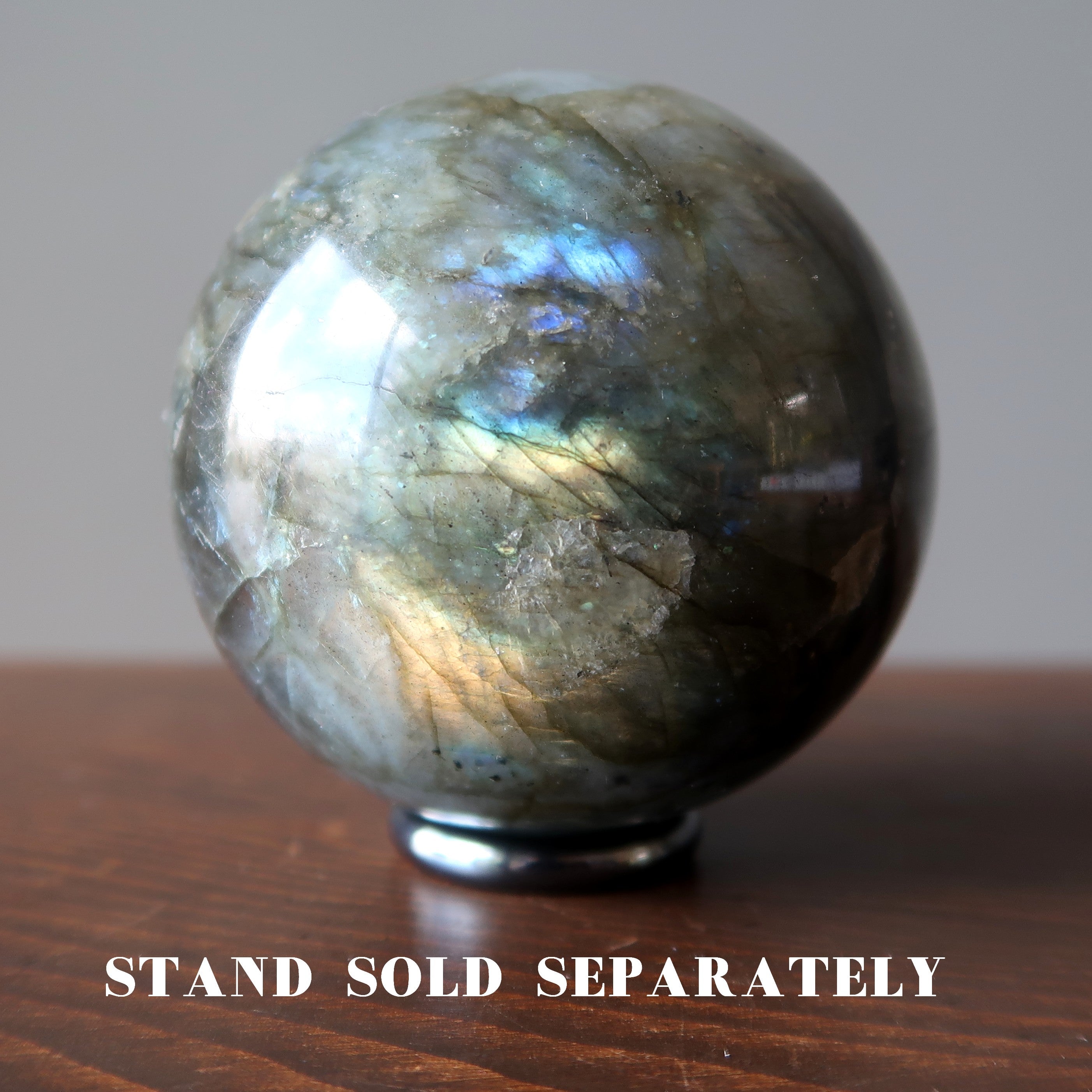 Sphère de Labradorite Arc-en-ciel Foudre Zeus Boule de Cristal