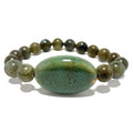 Bracelet labradorite Ovale miroir en céramique bleue