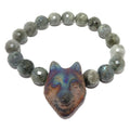 Labradorite Bracelet Rainbow Wolf Faceted Beads