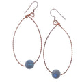 Labradorite Earrings Rainbow Flash Hoops Copper