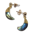 Labradorit Ohrringe Blau Regenbogen Mond 24 Karat Gold